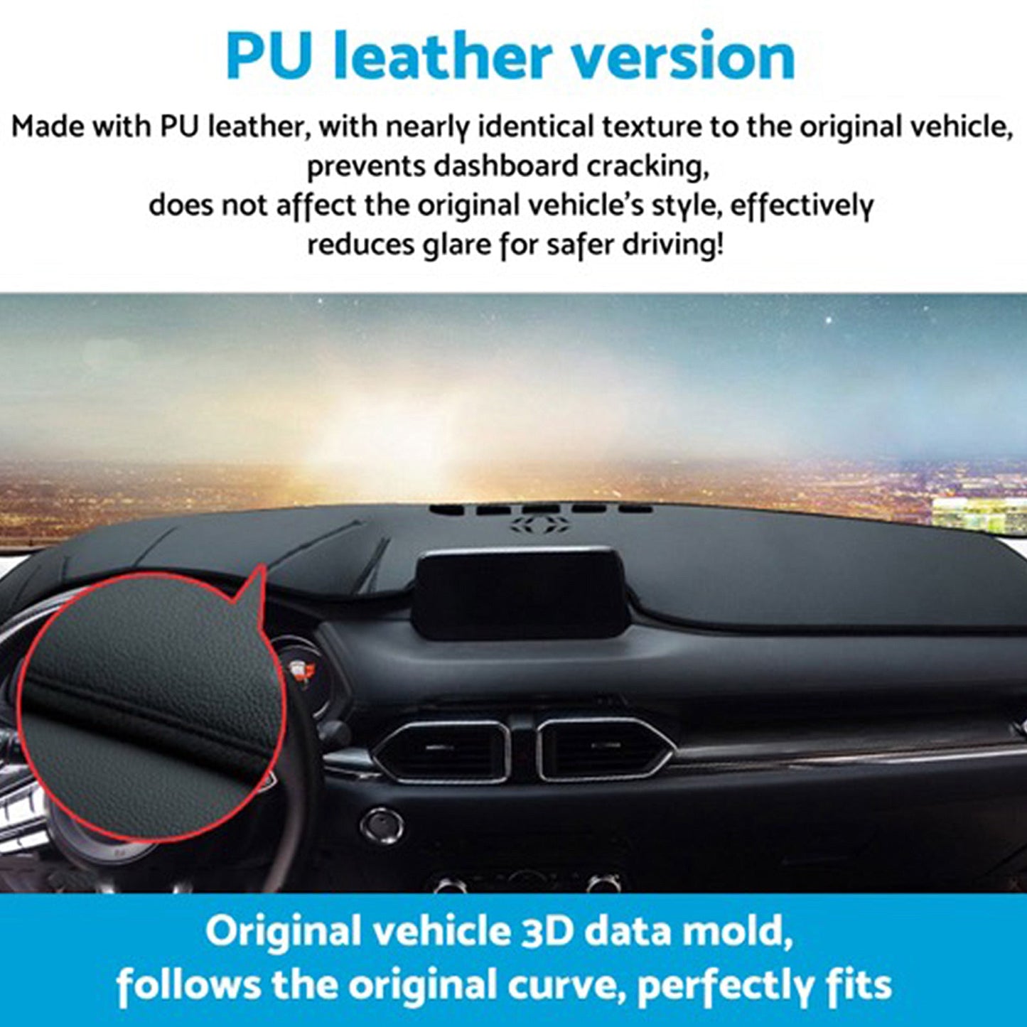 Non-Slip Microfiber Leather Dash Mat Suitable for Ford Ranger