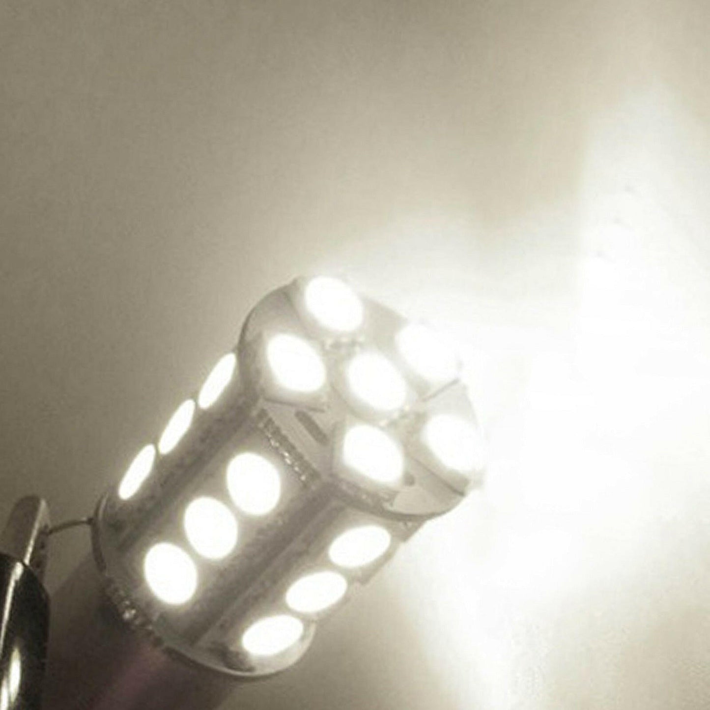 2x 12V BA15D LED 18 SMD Cool White Light Globes Suitable For Caravan Car.