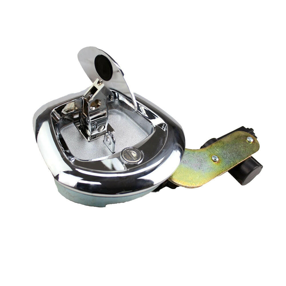 Chrome Power Operated Whale Tail T Handle 12V Folding Lock Suitable For Trailer Canopy.