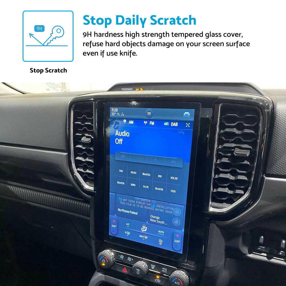 10.1in Car Screen Protector Tempered Glass Suitable For Ford Ranger XL XLS XLT.