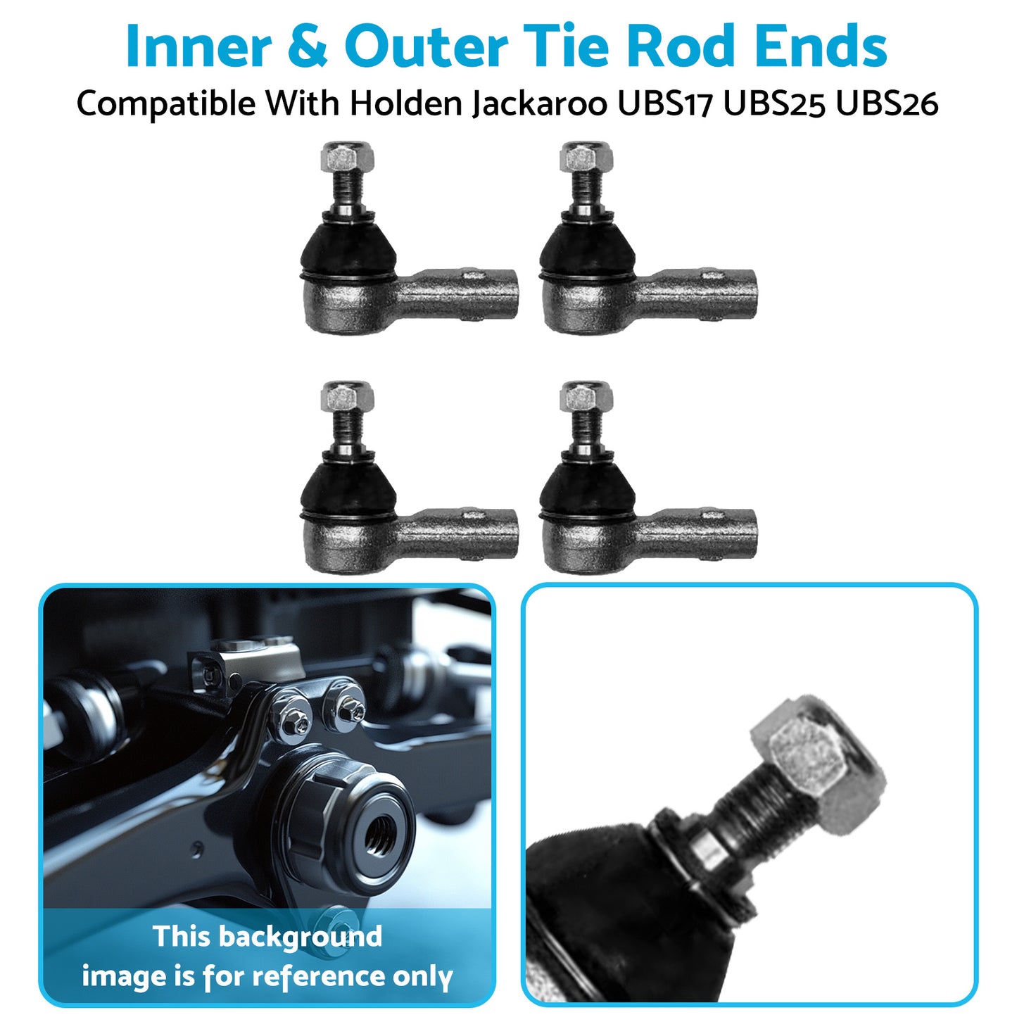 Inner & Outer Tie Rod Ends Suitable For Holden Jackaroo UBS17 / UBS25 / UBS26 1988-2004