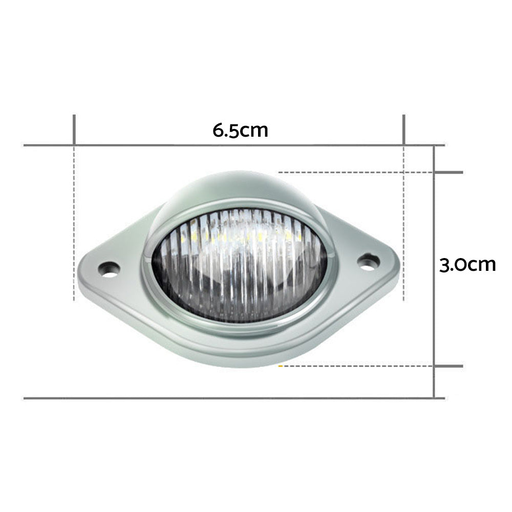 2x 12V LED Number Plate Lights Chrome Suitable For Car, Trailer, Truck, Caravan, Van & Boat