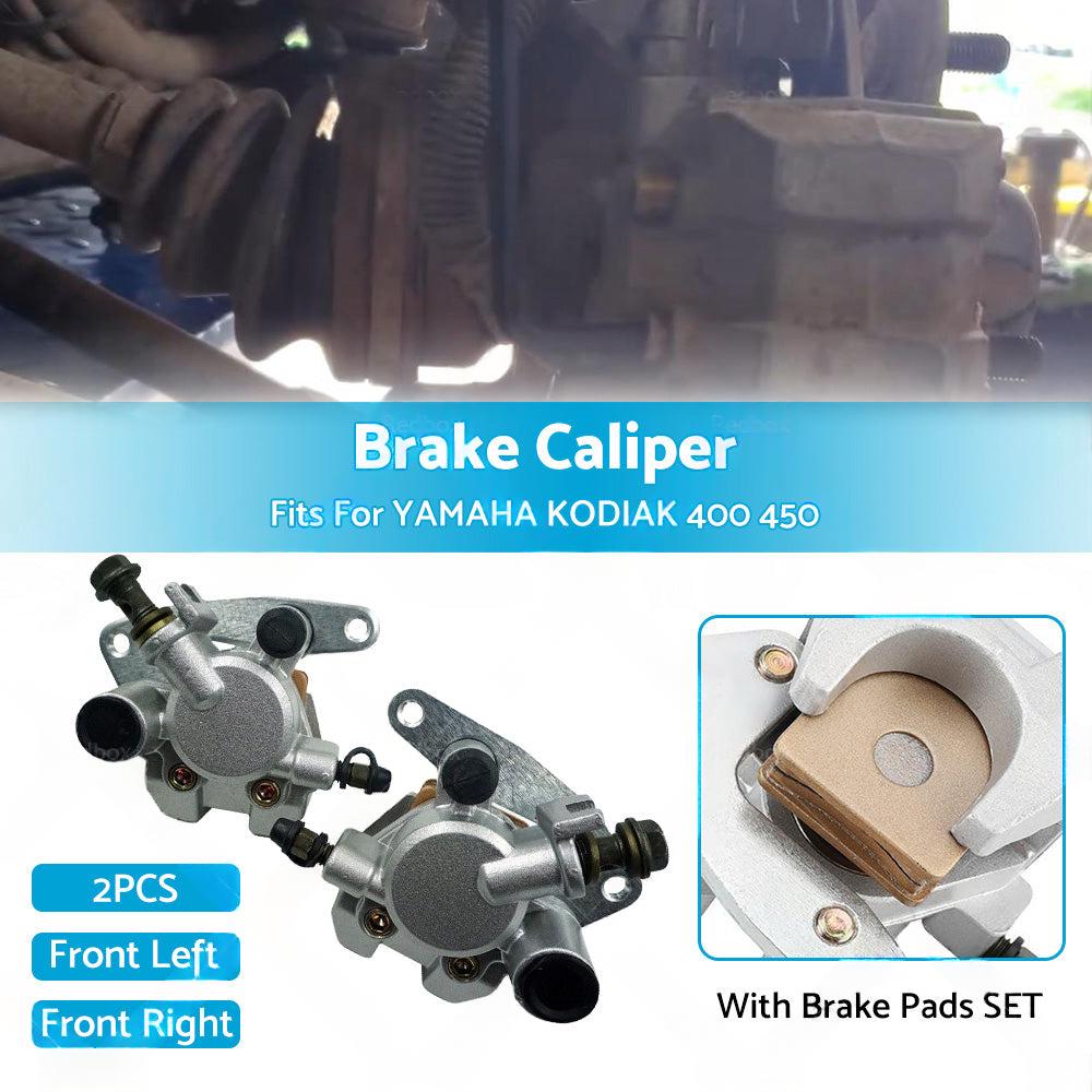 Front LeftRight BRAKE CALIPER with Brake Pads Set Fit For YAMAHA KODIAK 400 450.