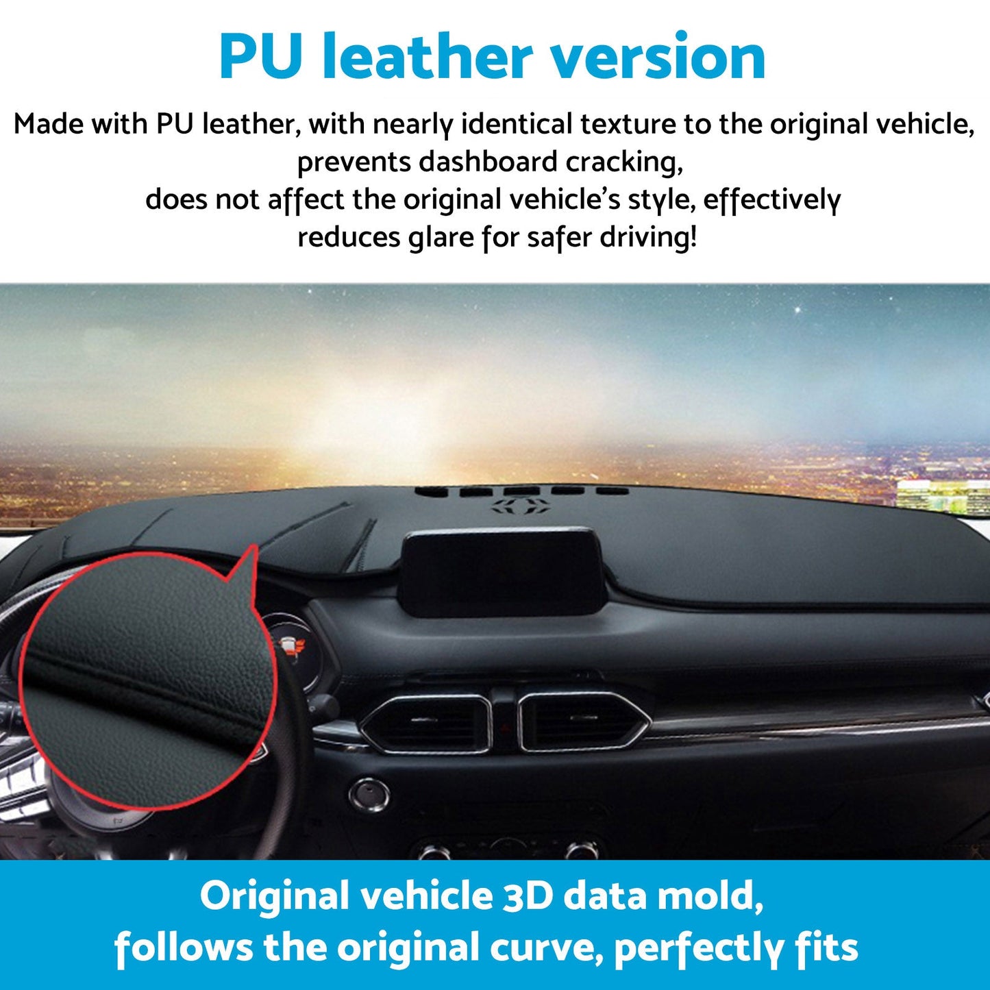 Dash Mat Dashboard Cover Microfiber Leather Suitable For Mitsubishi Outlander ZJ / ZK 2012-2021