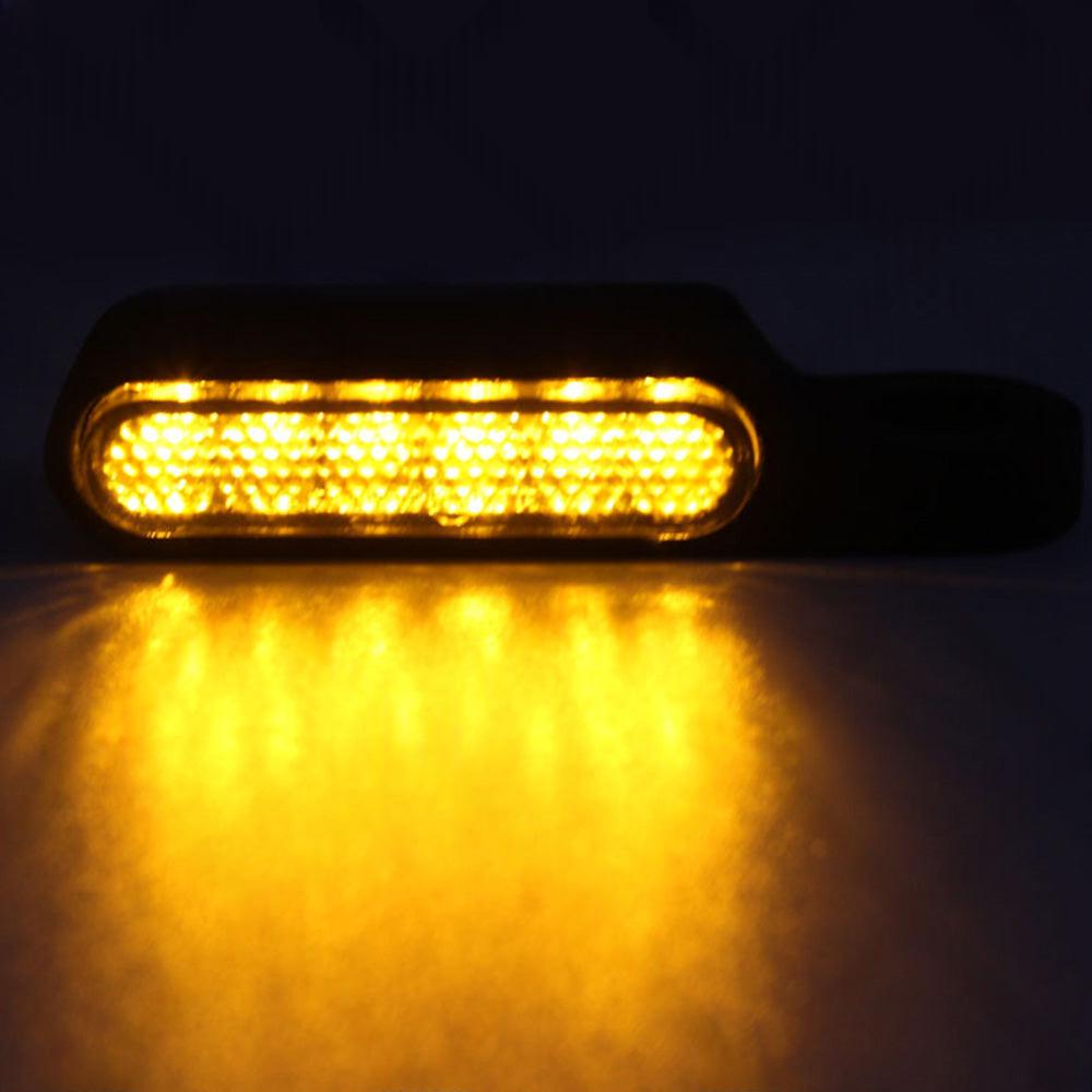2X Black Motorcycle LED Mini Turn Signal Blinker Light Amber For Harley Davidson.