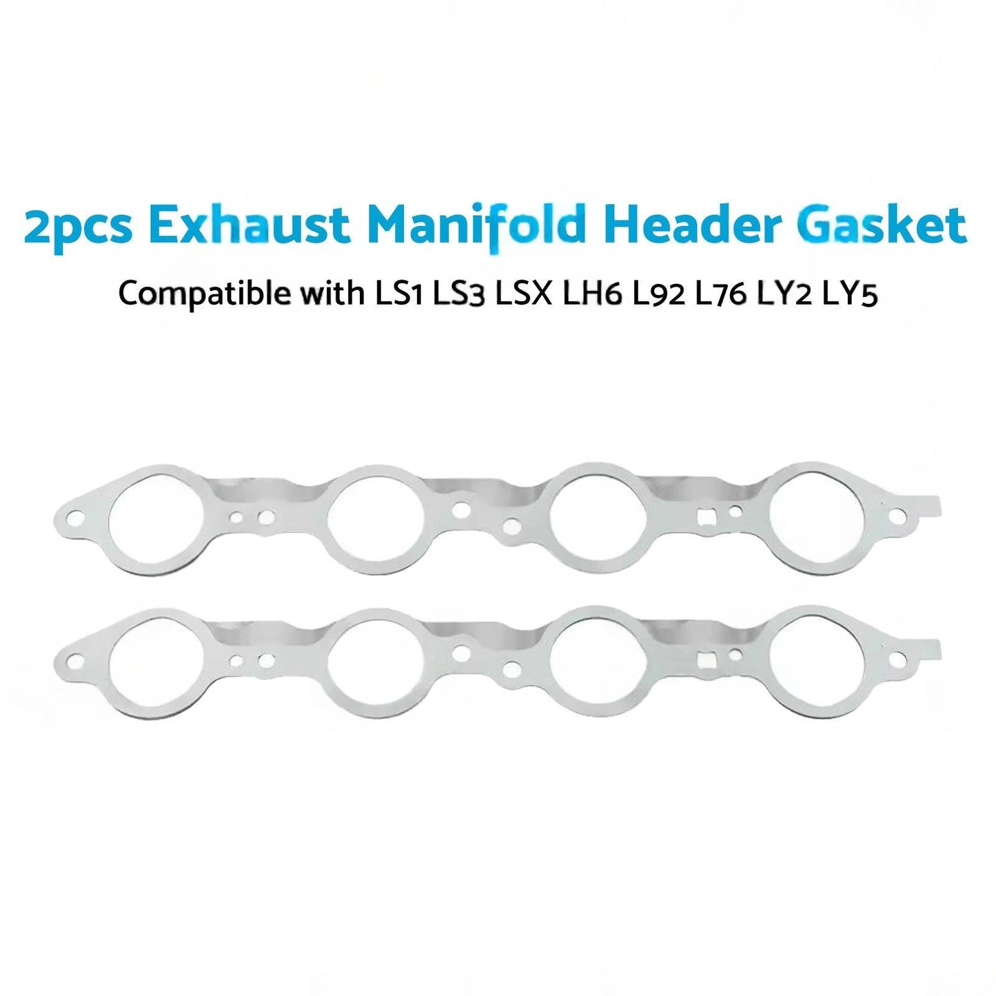 2PCS Exhaust Manifold Gasket Multi-Layer Steel Header Suitable For LS1 LS3 LSX.