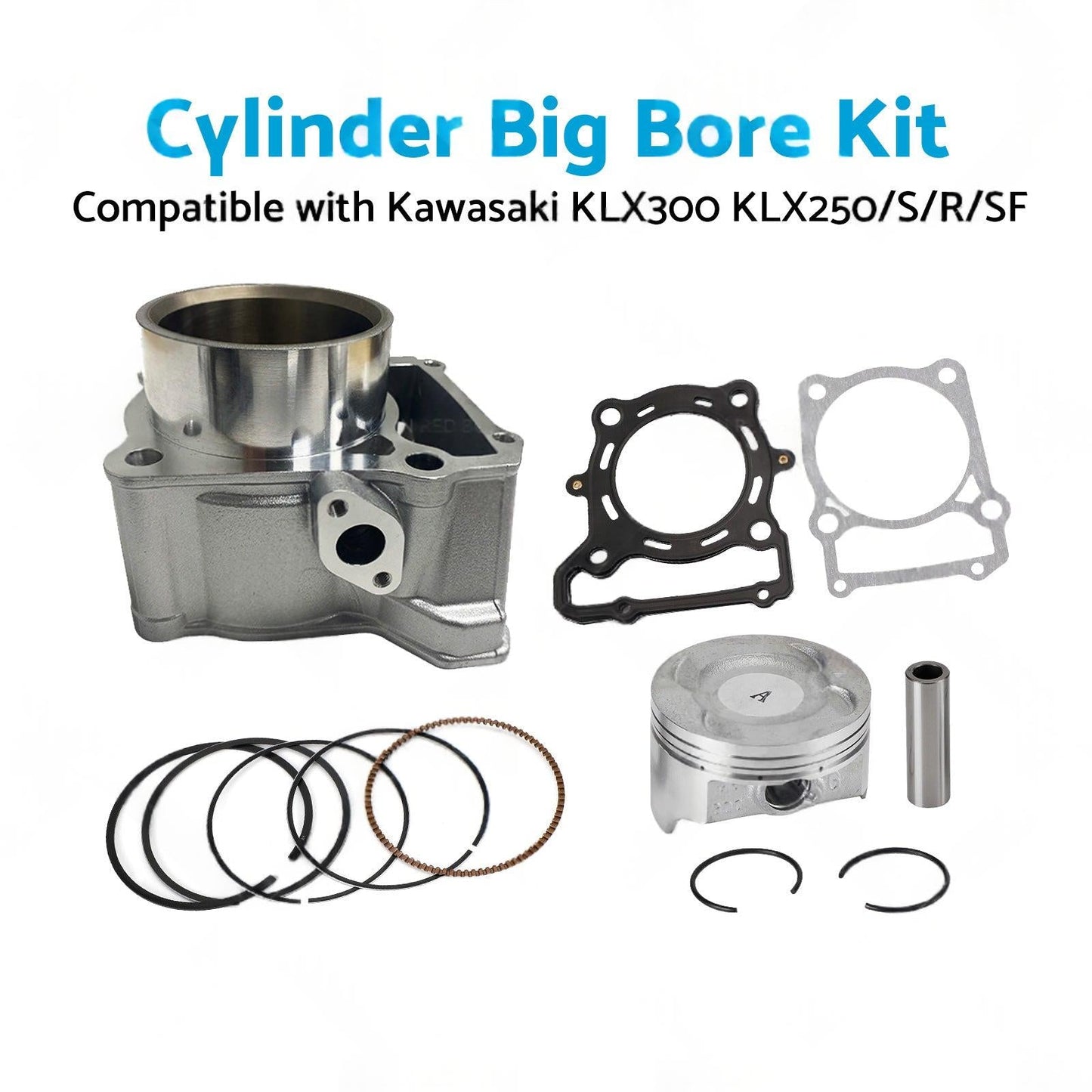 78mm Cylinder Big Bore Kit Suitable For Kawasaki KLX300 / KLX250 S / R / SF 1993-2014.