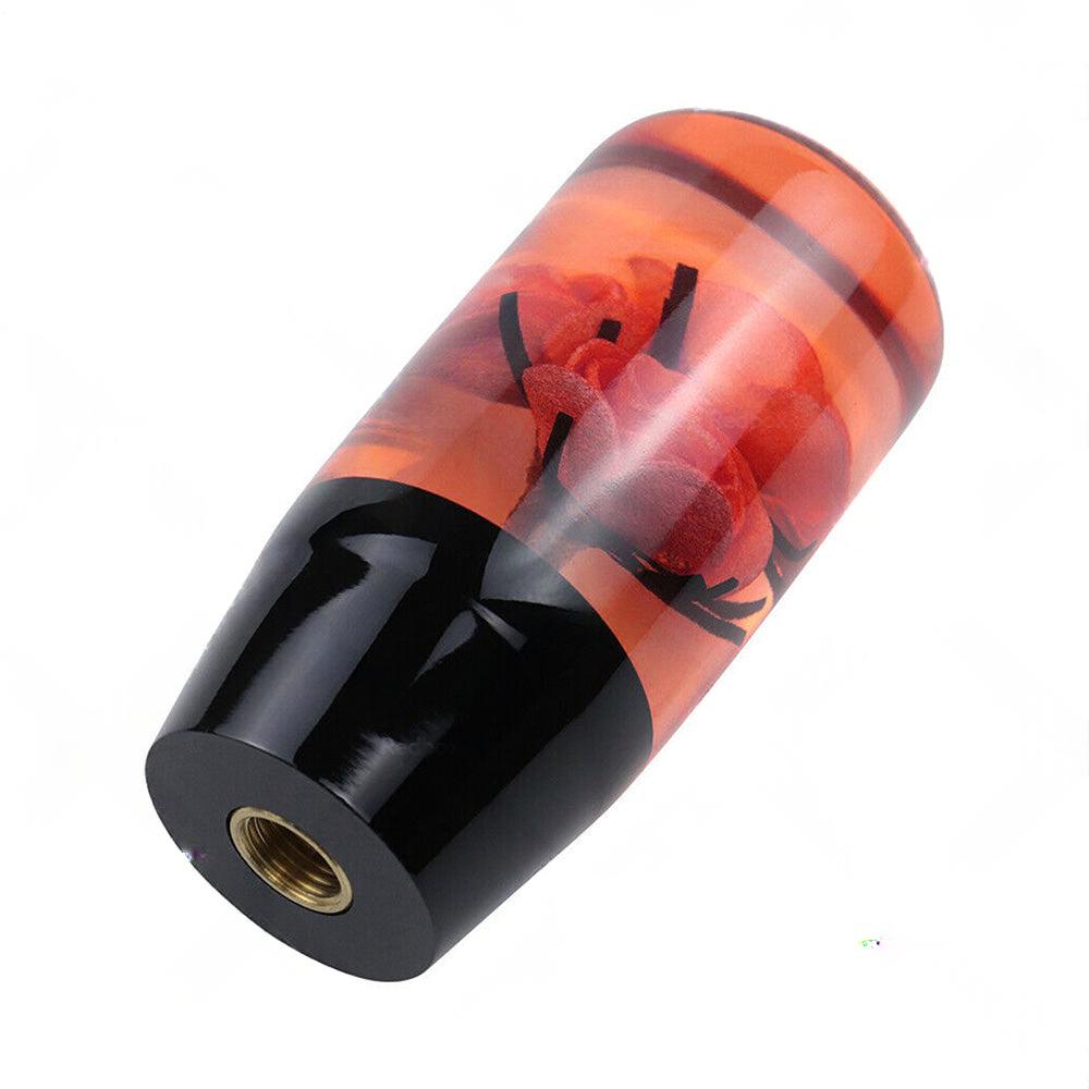 10cm Clear Red Real Flower Manual Gear Stick Shift Knob Lever Shifter.