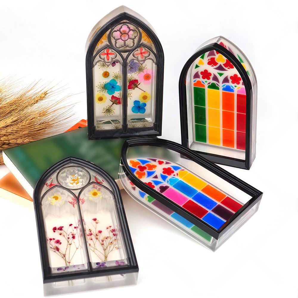 Epoxy Resin Mold Silicone Church Window Dish for Trinket Tray Jewelry Container.