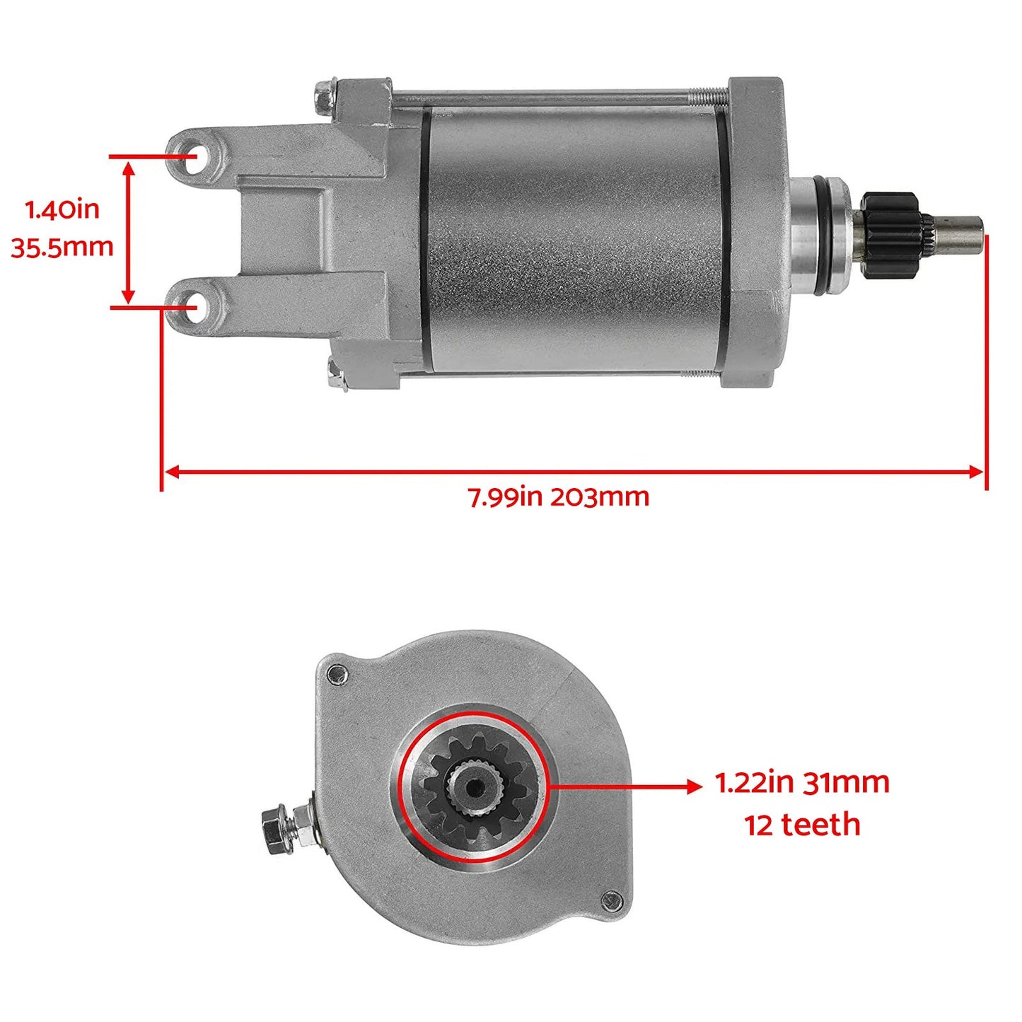 Starter Motor Suitable For Yamaha XT500E 1990-1994, XT500/600 EZ 1988-1995, XT400E, XTZ750.