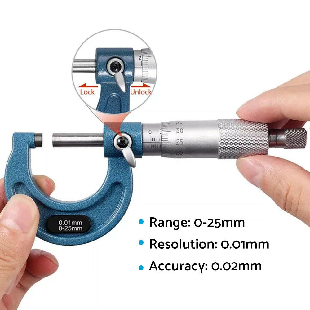 4x Outside Micrometer Set 0–100mm Carbide Tip Precision Measuring Tool 0.01mm Suitable For Machinist.