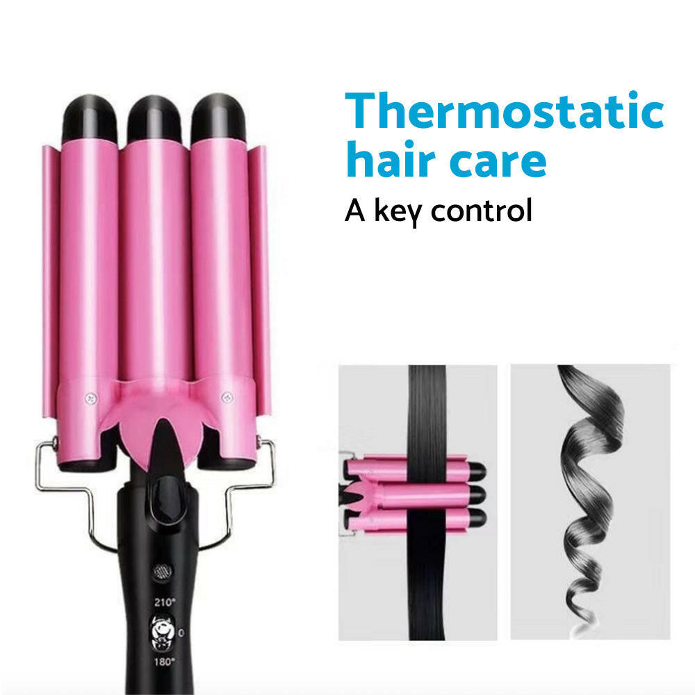 25mm Ceramic Triple Barrel Hair Curler Curling Iron Wave Wand Salon Styler.
