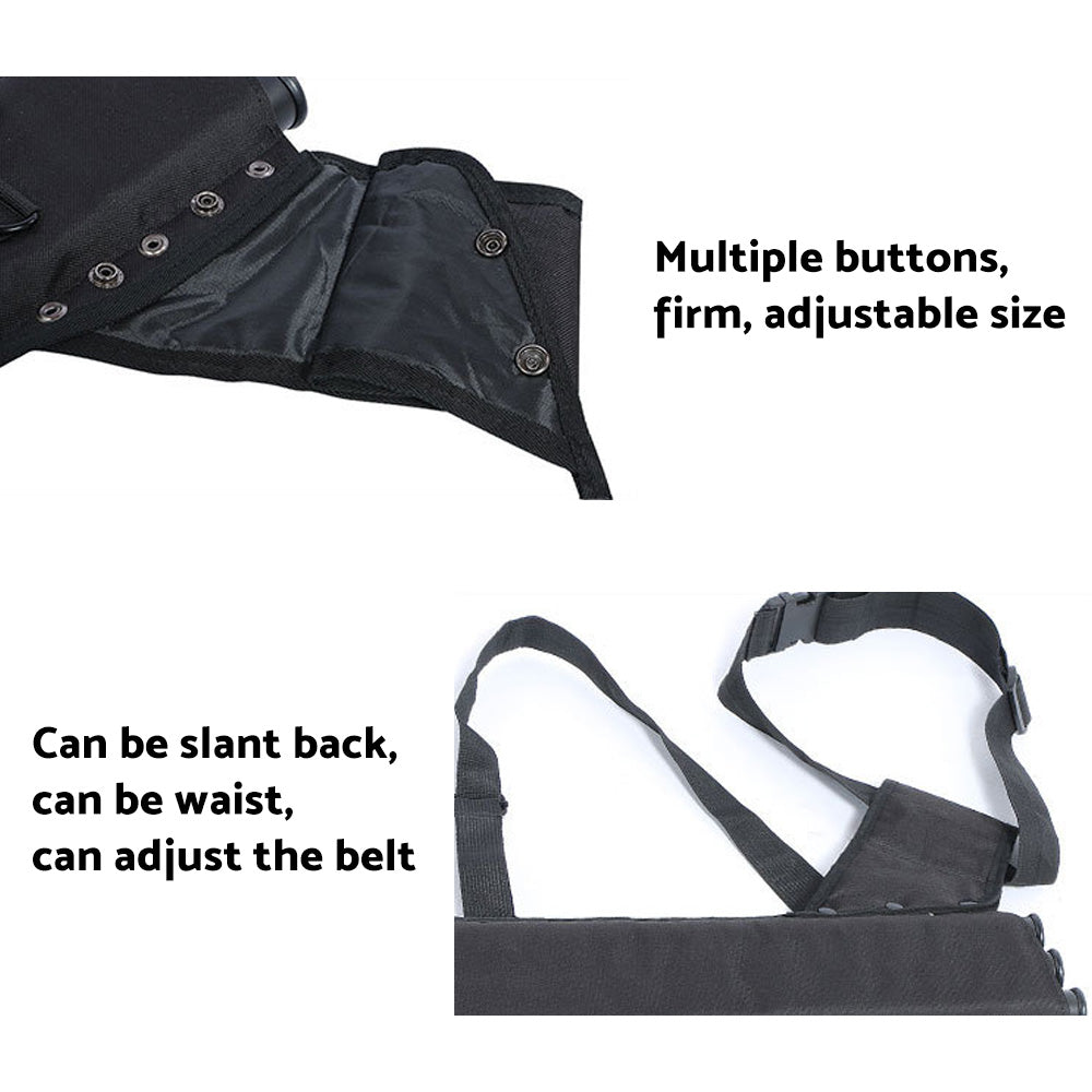 Archery Arrow Quiver Holder 3 Tube Back Waist Shoulder Strap Bag Pouch Hunting.