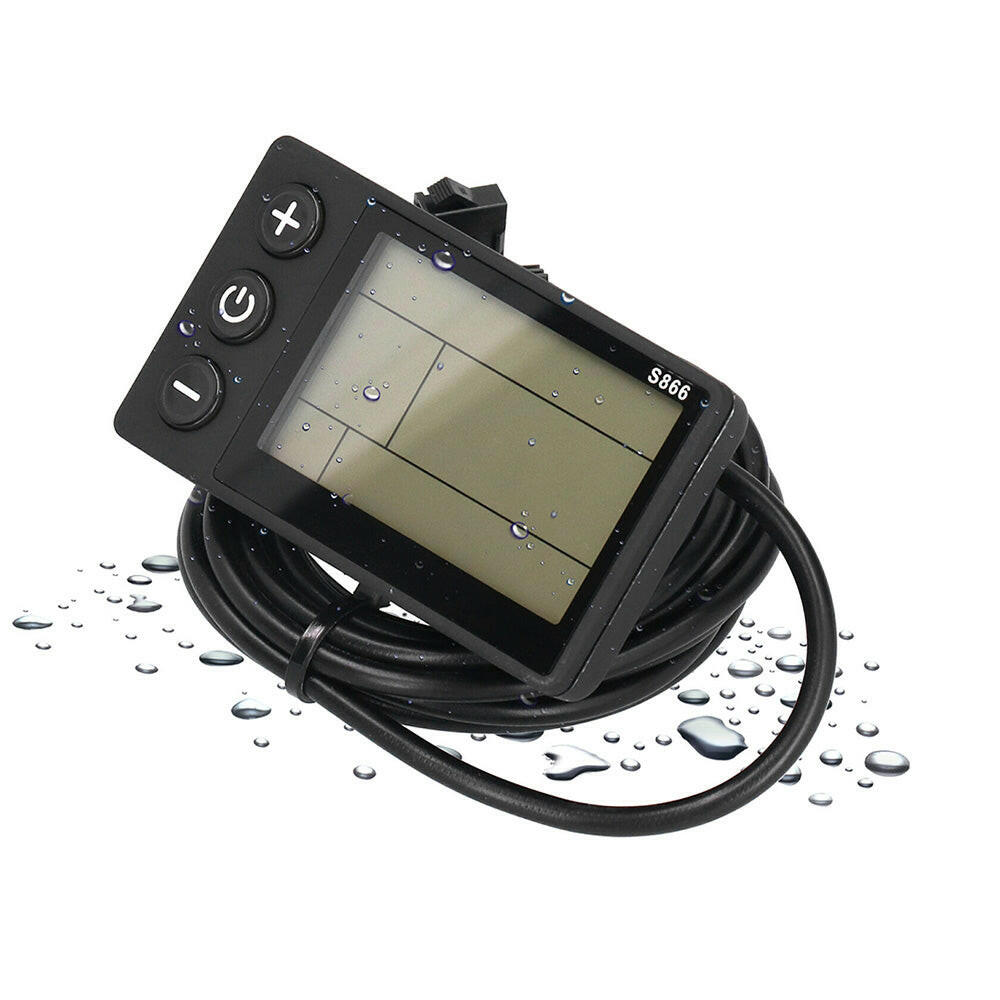 LCD Display Electric-Bike S866 24V/36V/48V Waterproof Plug For Ebike Scooter.