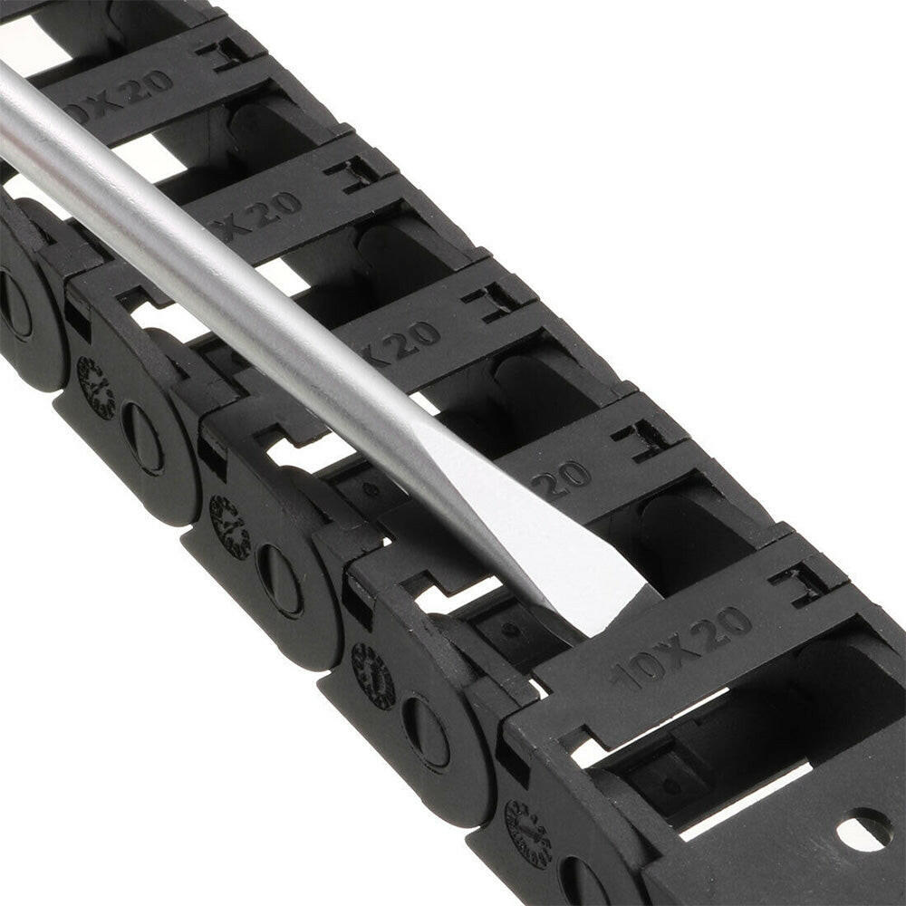 Drag Chain Cable Carrier Open Type with End Connectors 10mmX20mm 1Meter Plastic.