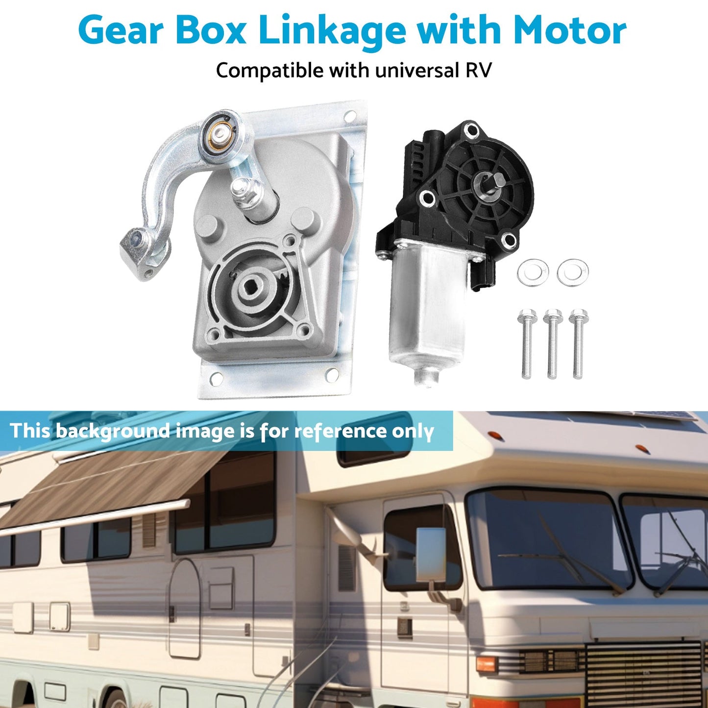 RV Gear Box Linkage with Motor Suitable For Kwikee Electric Steps Replace 366043.