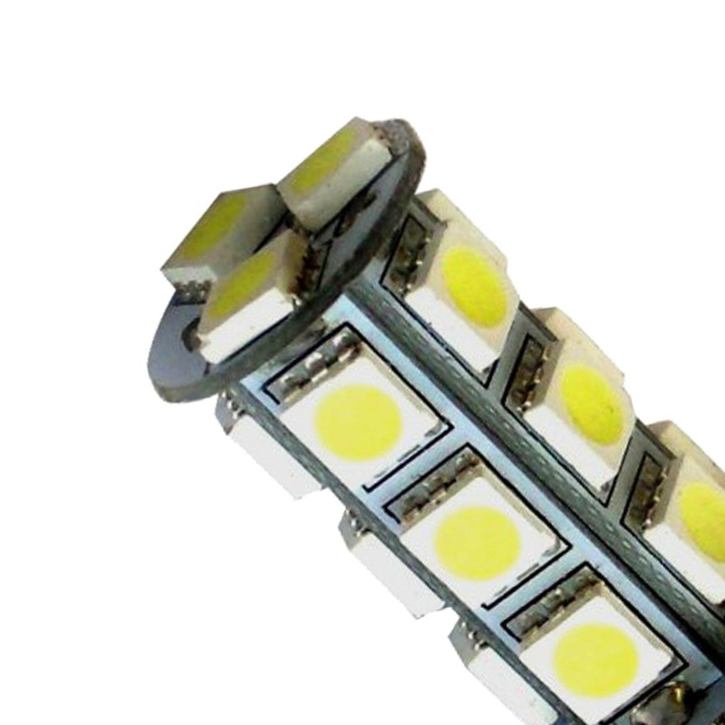 2x 12V BA15D LED 18 SMD Cool White Light Globes Suitable For Caravan Car.