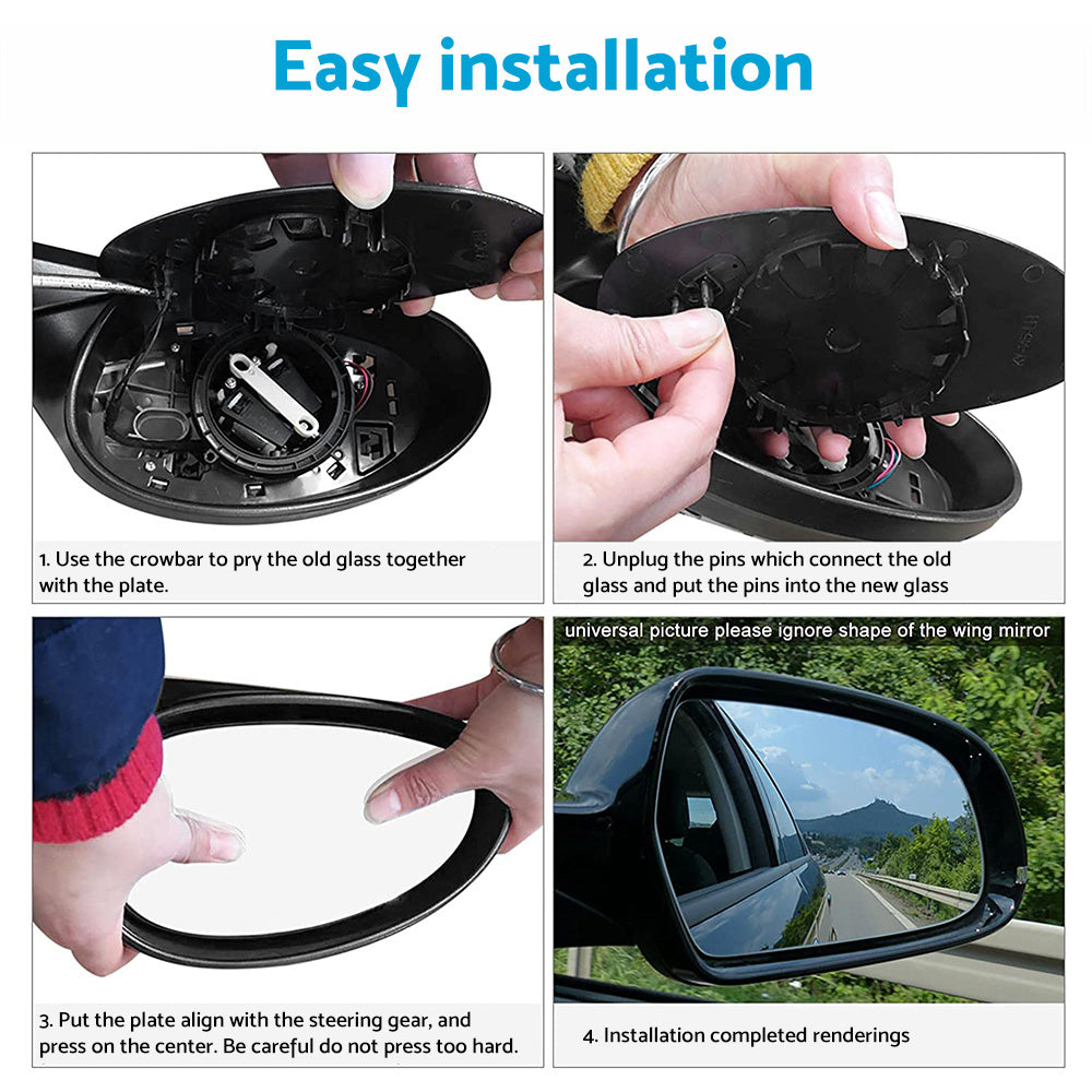 Right Driver Side Mirror Glass With Base Suitable For Holden Cruze JG JH 2009-2016