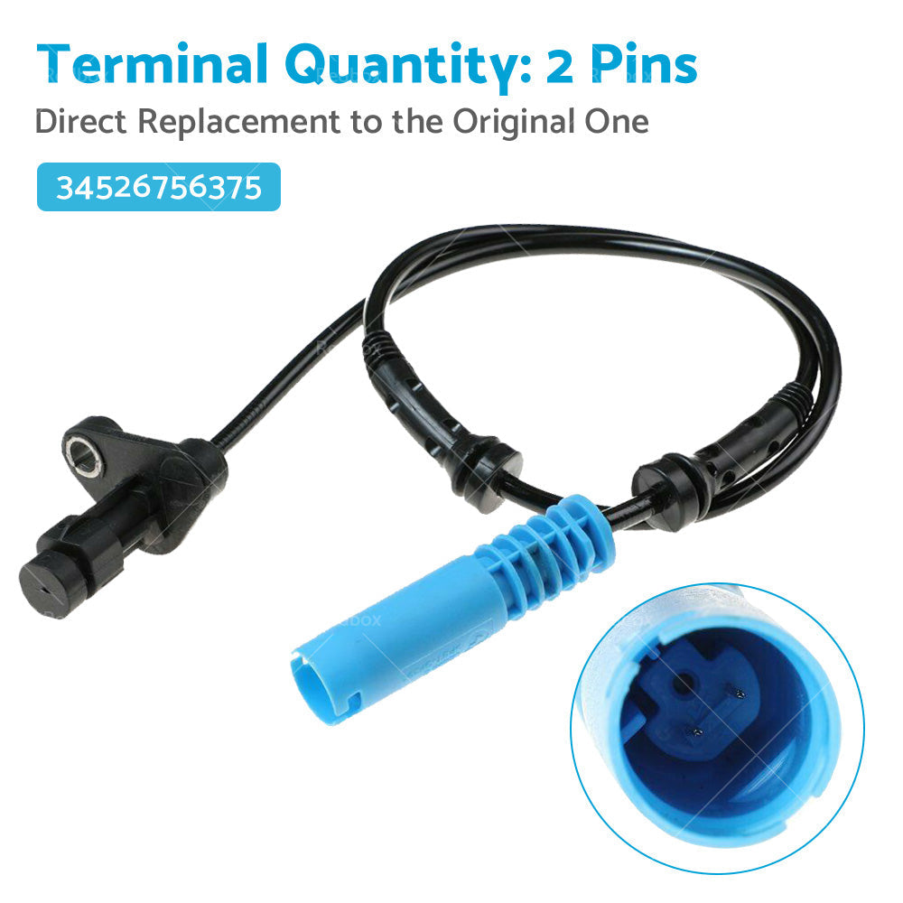 2x Front ABS Wheel Speed Sensor Suitable for BMW E39 34526756375