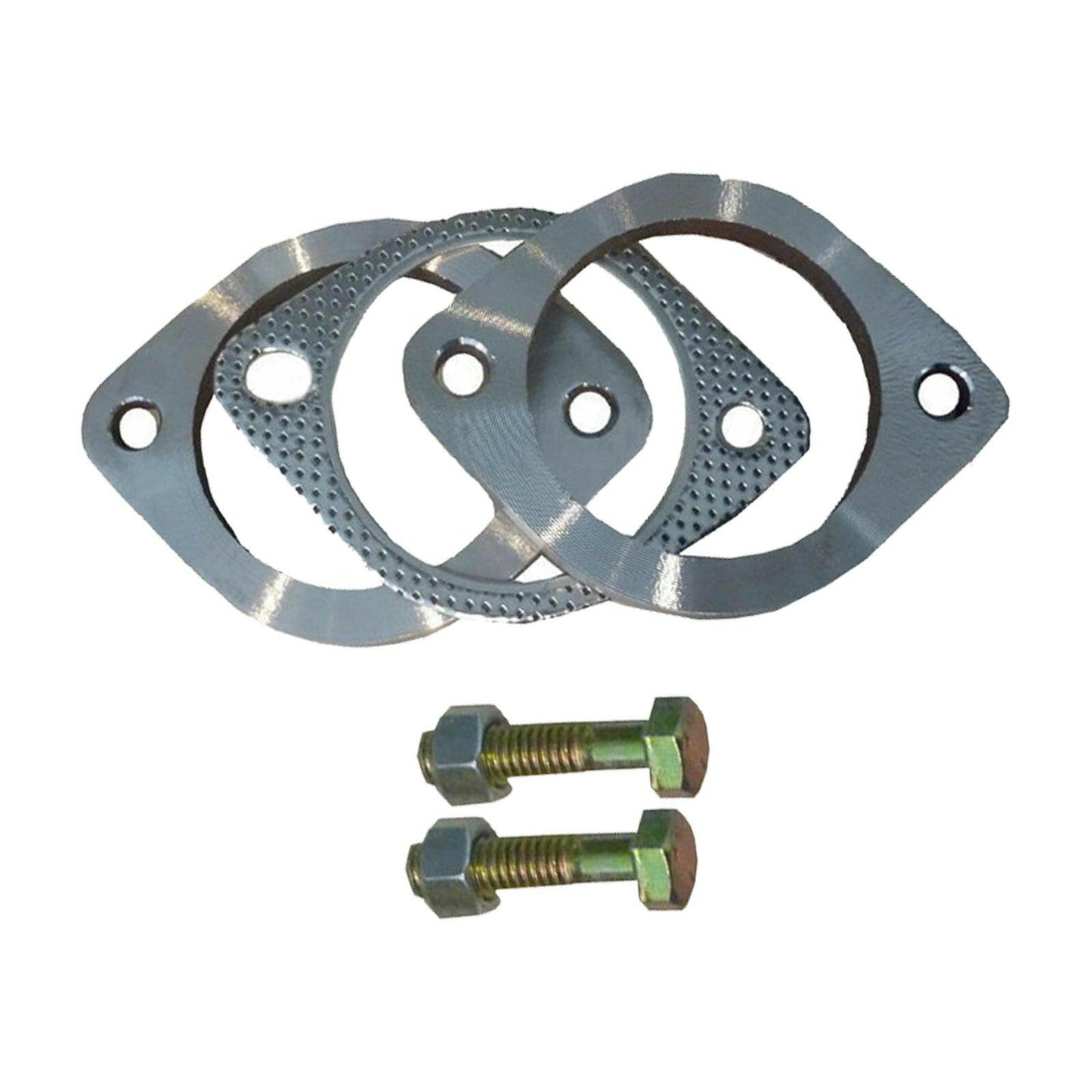 2.5in Universal Exhaust Flange Gasket Plate Bolt Nut Kit 300mm (63mm) Stainless Steel.