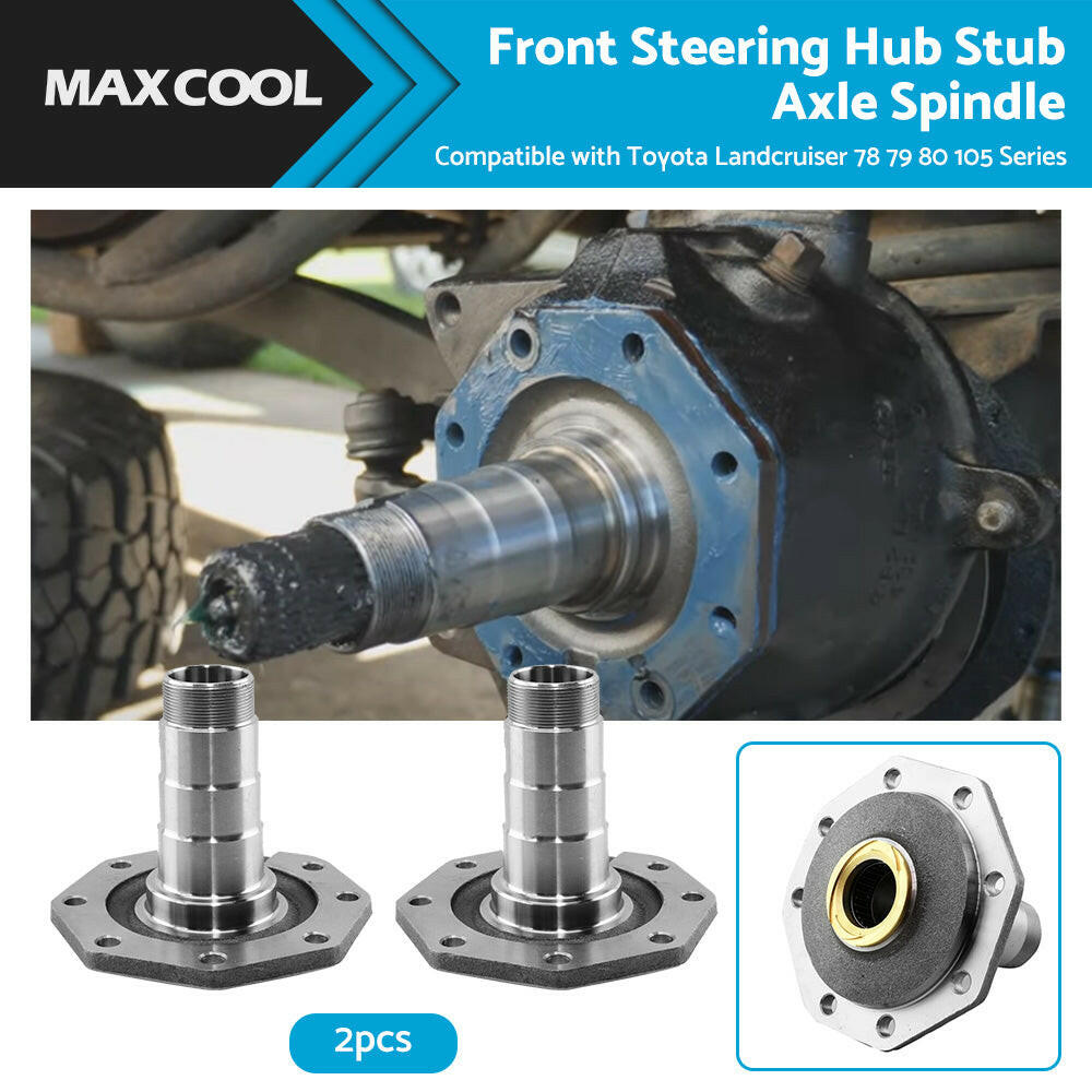 Front Steering Hub Stub Axle Spindle Suitable ForToyota Landcruiser 78 79 80 105.