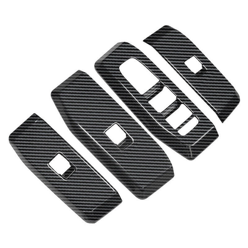 4Pcs Window Lift Panel Trim ABS Carbon Fiber Suitable For Prado LC250 2024-2025.