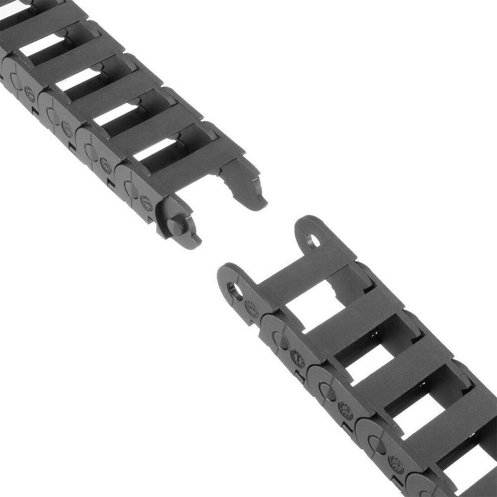 Drag Chain Cable Carrier Open Type with End Connectors 10mmX20mm 1Meter Plastic.