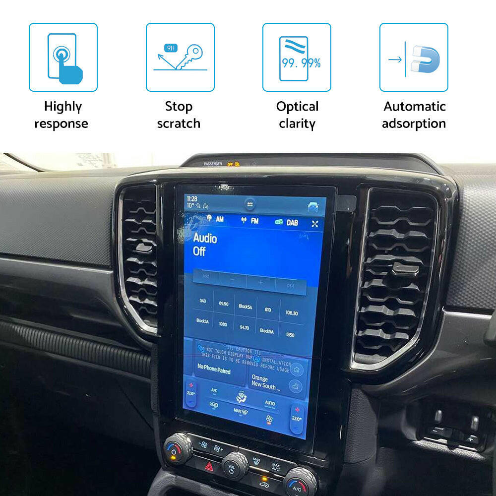 10.1in Car Screen Protector Tempered Glass Suitable For Ford Ranger XL XLS XLT.