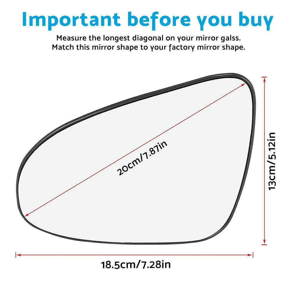 Left Side Mirror Glass with Back Plate Suitable For Toyota Yaris 2012-2017.