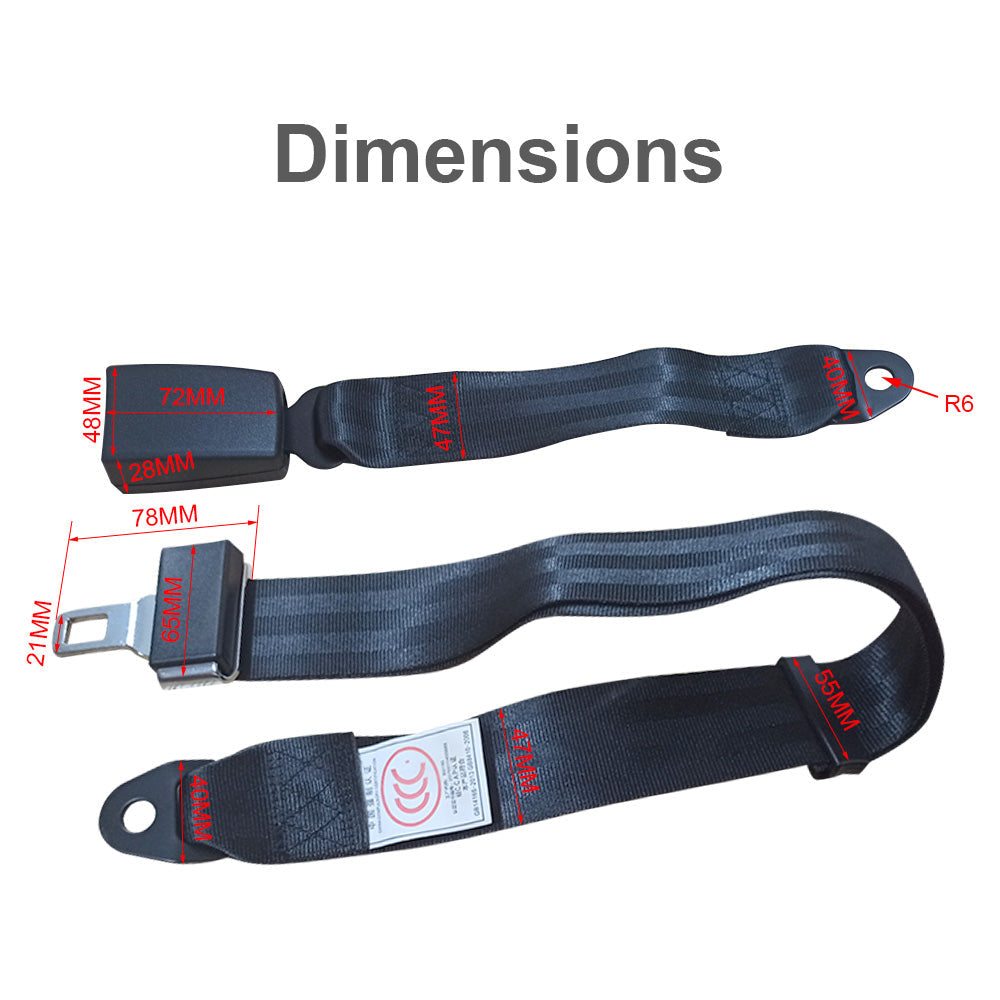2x 2-Point Retractable Adjustable Lap Sash Seat Belt Strap Suitable for Car Truc