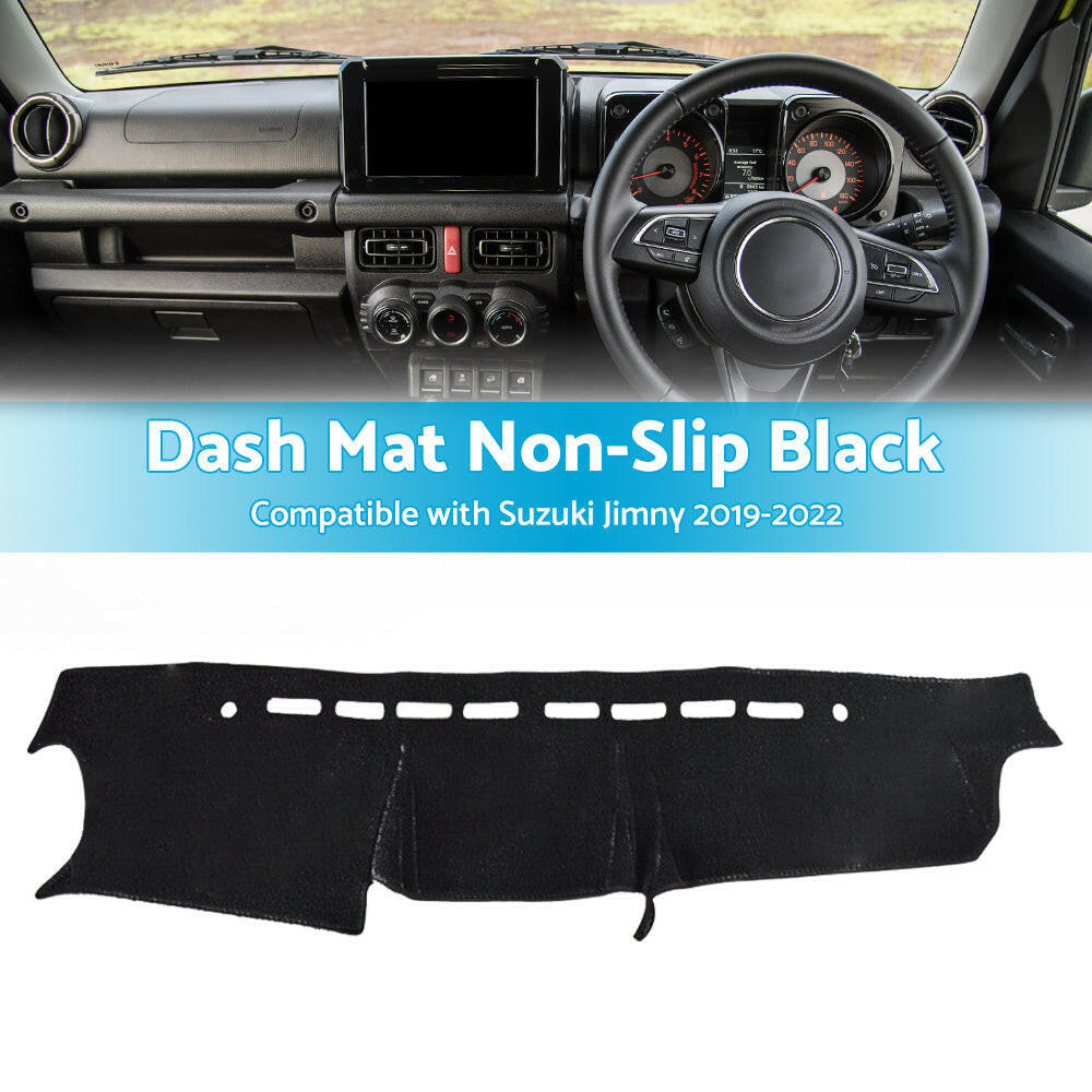 Non-Slip Dash Mat Suitable For Suzuki Jimny 2019-2022 Dashboard Cover Black.