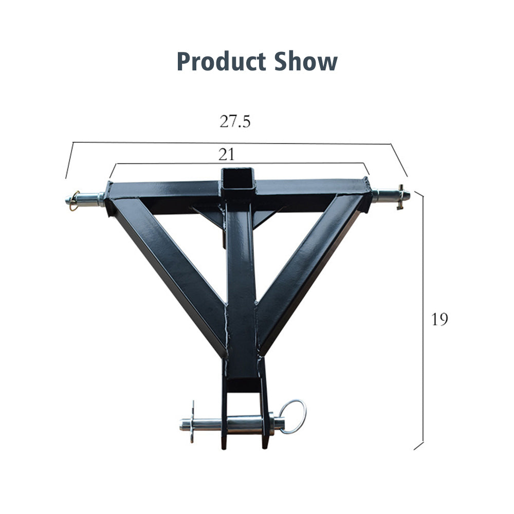 Heavy Duty 3-Point 2 inch Receiver Trailer Hitch Drawbar Suitable For Cat.1 Tractor Tow Applications