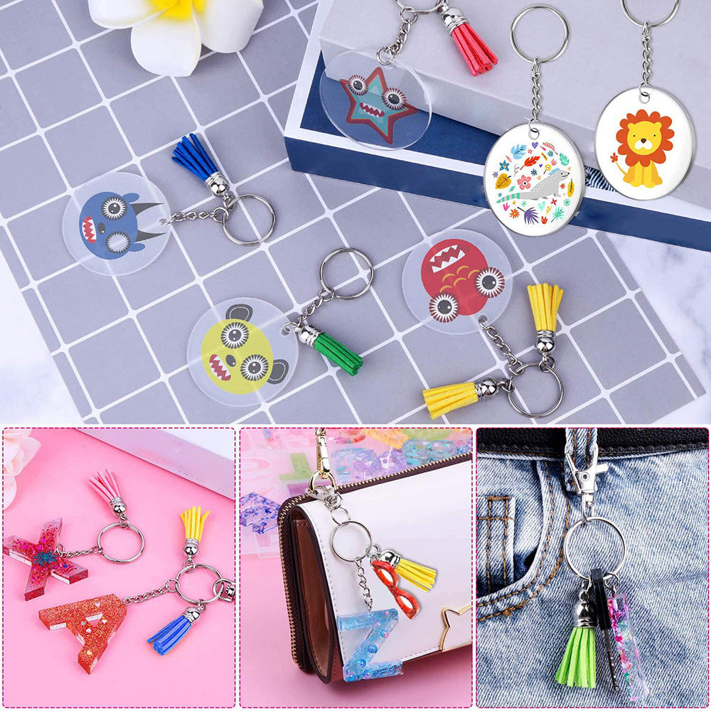 Bulk Keychain Ornament Set 150PCS Sublimation Blank Keychains Suitable for Craft