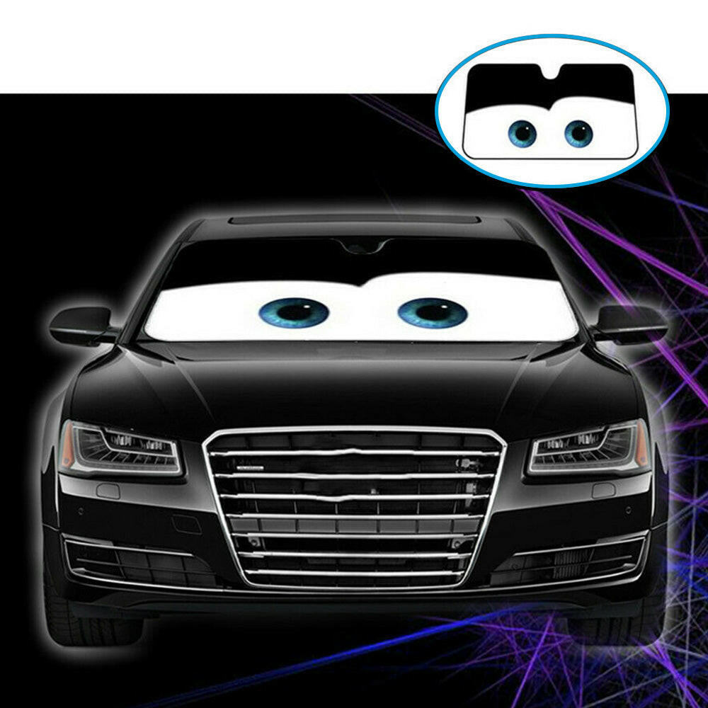 Car Windscreen Sun Shade Cover Black Eyes Anti-UV Aluminium Foil Heat Blocking.