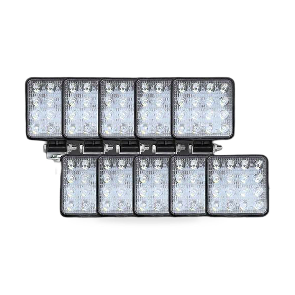 10PCS 80W CREE FLOOD LED Work Lights 12V Boat Camping Square 4inch Bar - ZT2