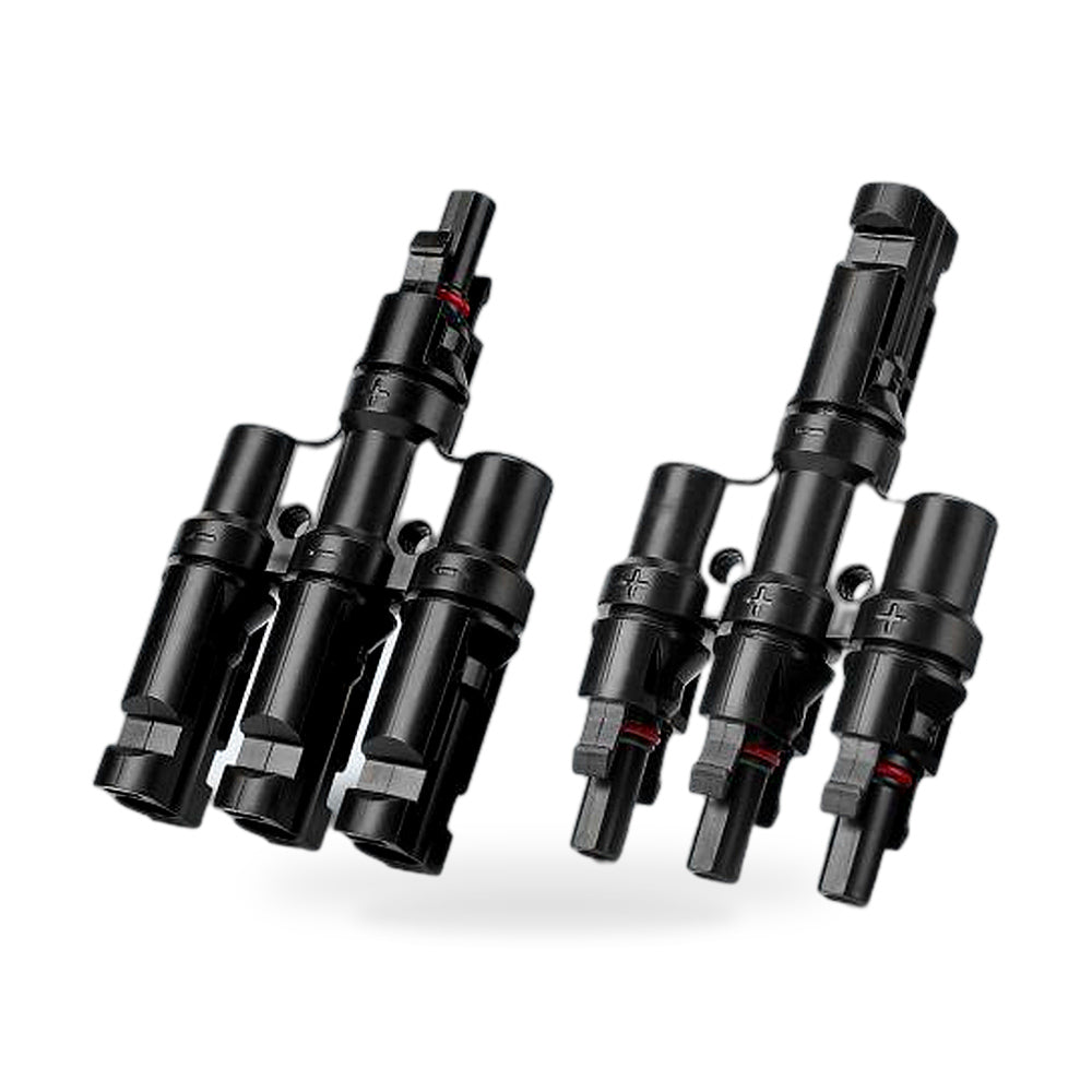 1 Pair 3 To 1 3 branch Waterproof T Branch Cable Connectors Solar PV Panel Connector Male & Female - ZT2