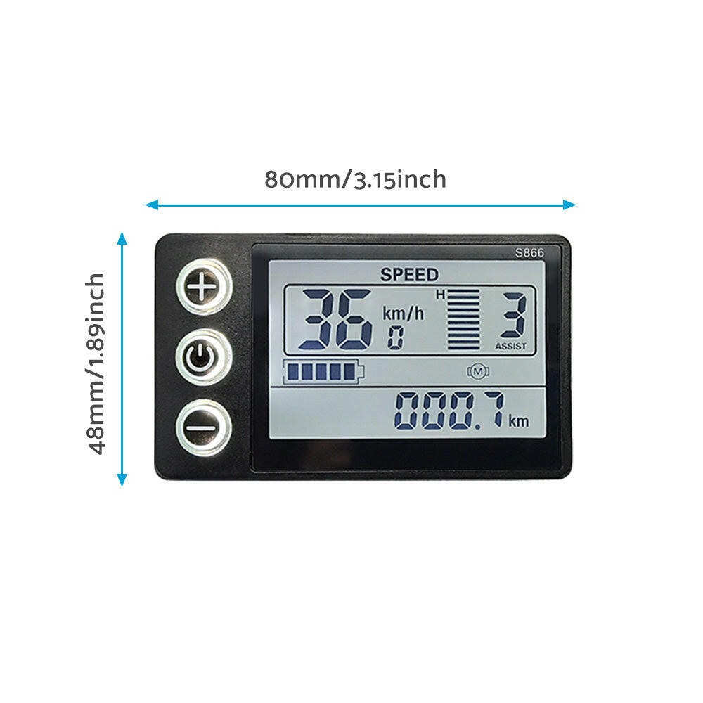 LCD Display Electric-Bike S866 24V/36V/48V Waterproof Plug For Ebike Scooter.