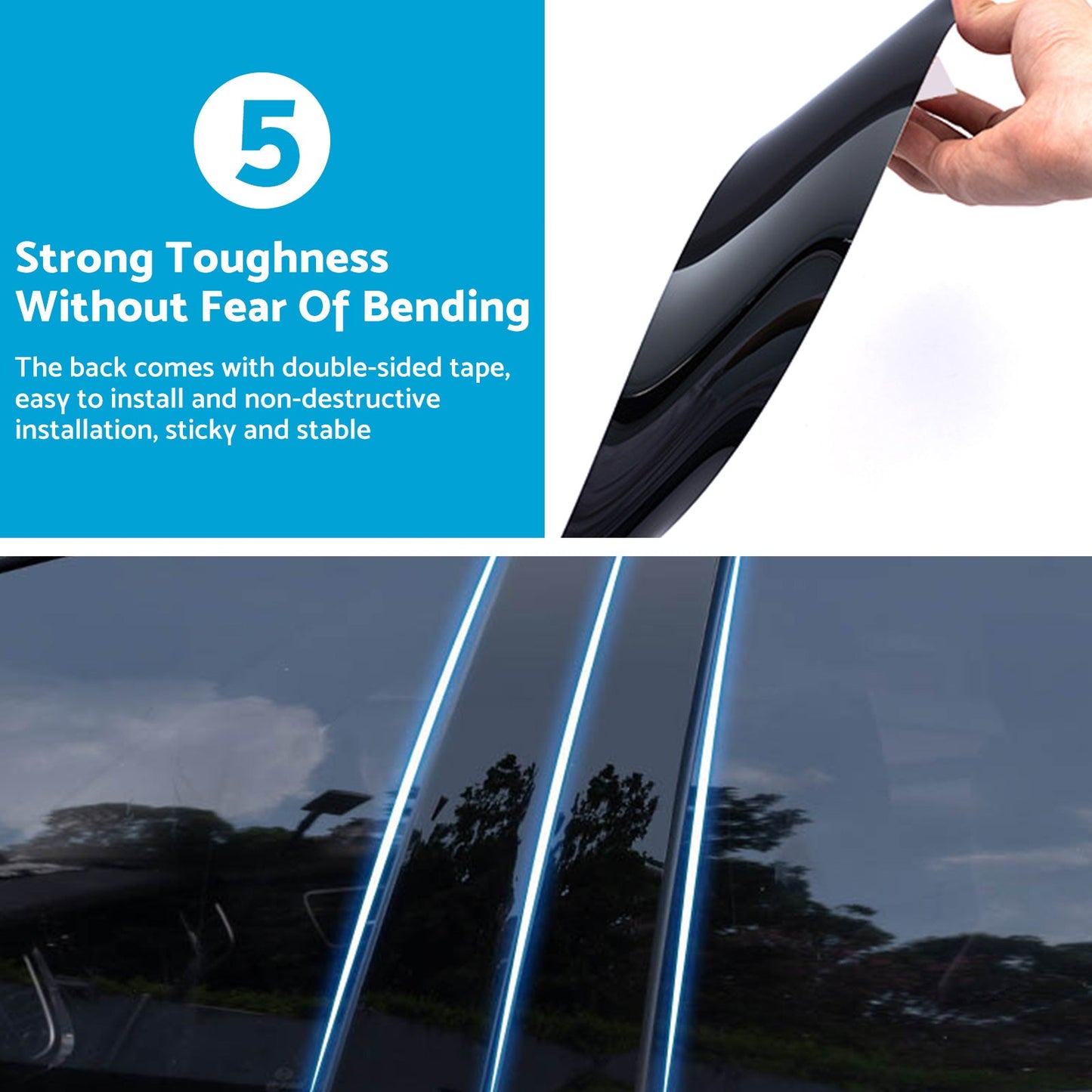 6x Black Pillar Post Cover Trims Suitable For Jeep Grand Cherokee 2011-2021