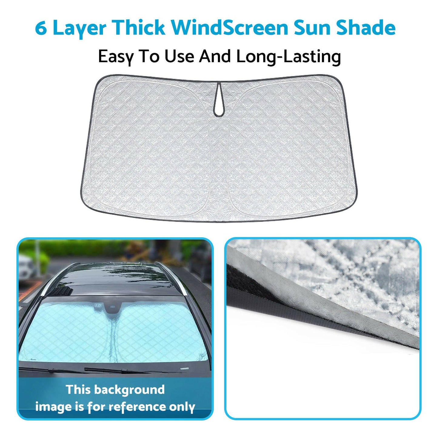 WindScreen Sun Shade Suitable For Ford Everest UA UB 2020-2024 6 Layer Thick.