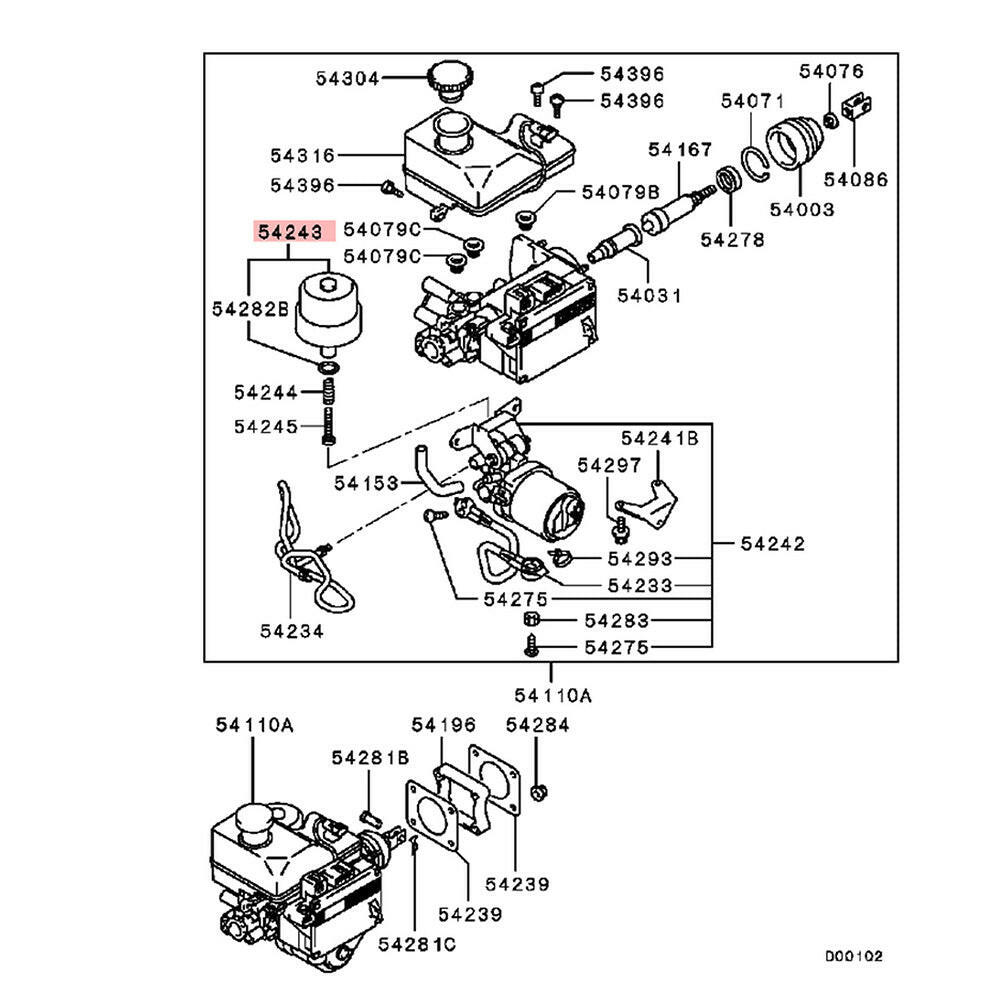 Brake Master Cylinder Accumulator Suitable For Mitsubishi Pajero NP NS NT NW 1986–2020.