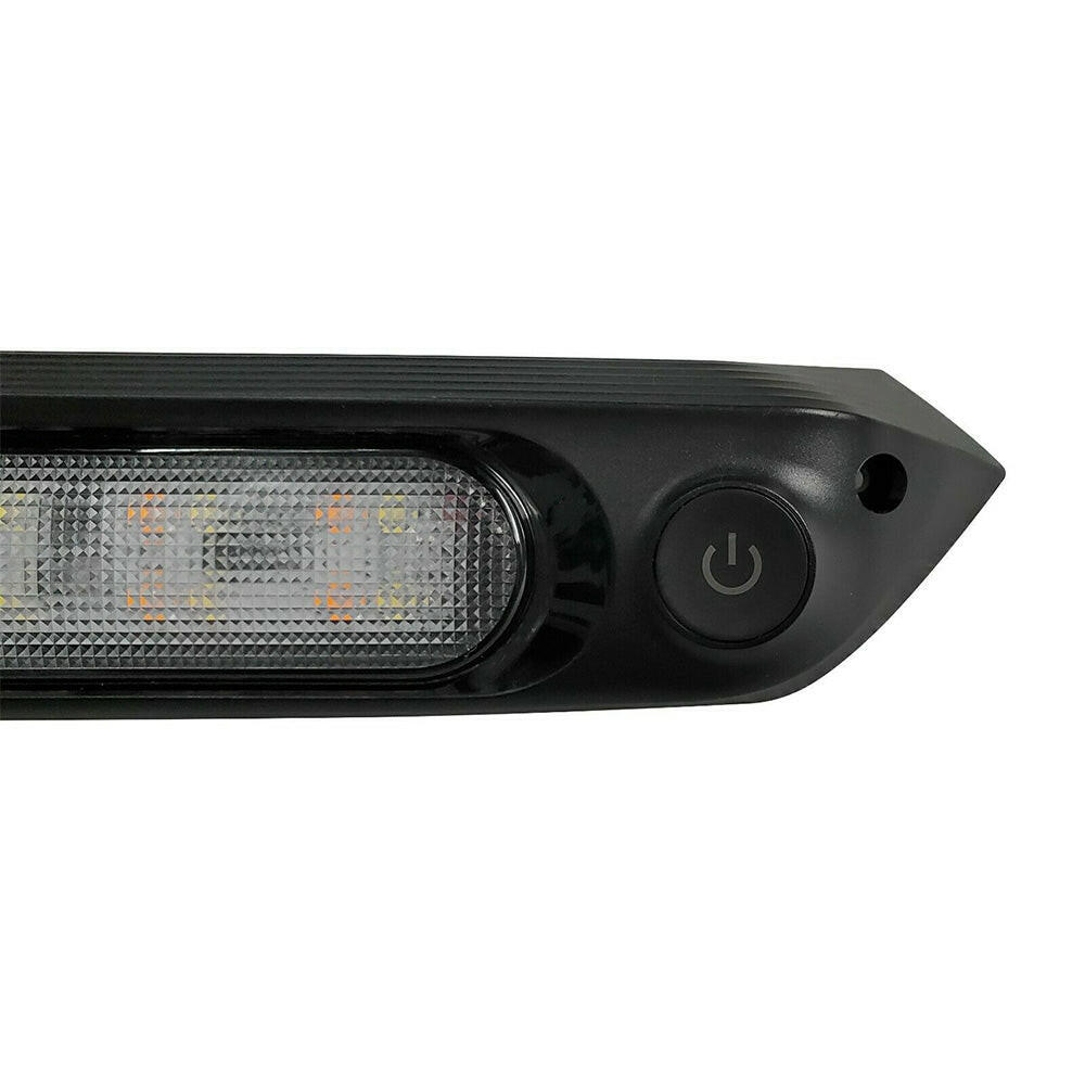 287mm Black Dual LED Bug Light 12V Awning Light with On/Off Switch Amber & White Lights.