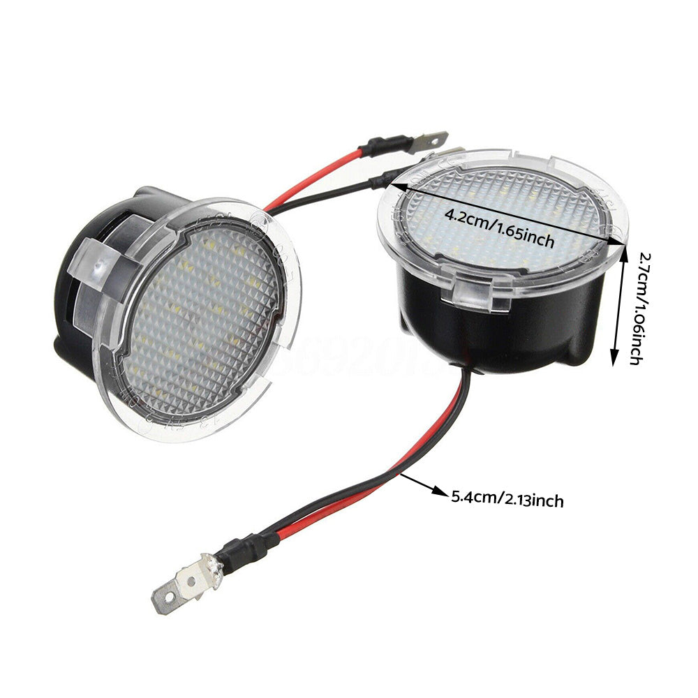 2x Under Mirror 6000K LED Light Puddle Lamps Suitable For Ford Ranger PX2 PX3