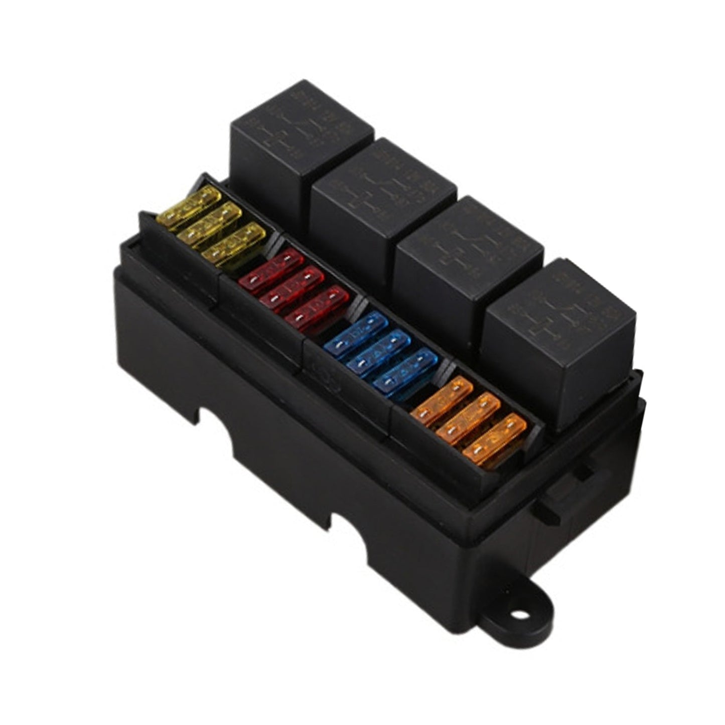 12 Way Blade Fuse Box 4-Relay Holder and Terminal and Fuse 12V 40A Car Auto Truck 4Pin.