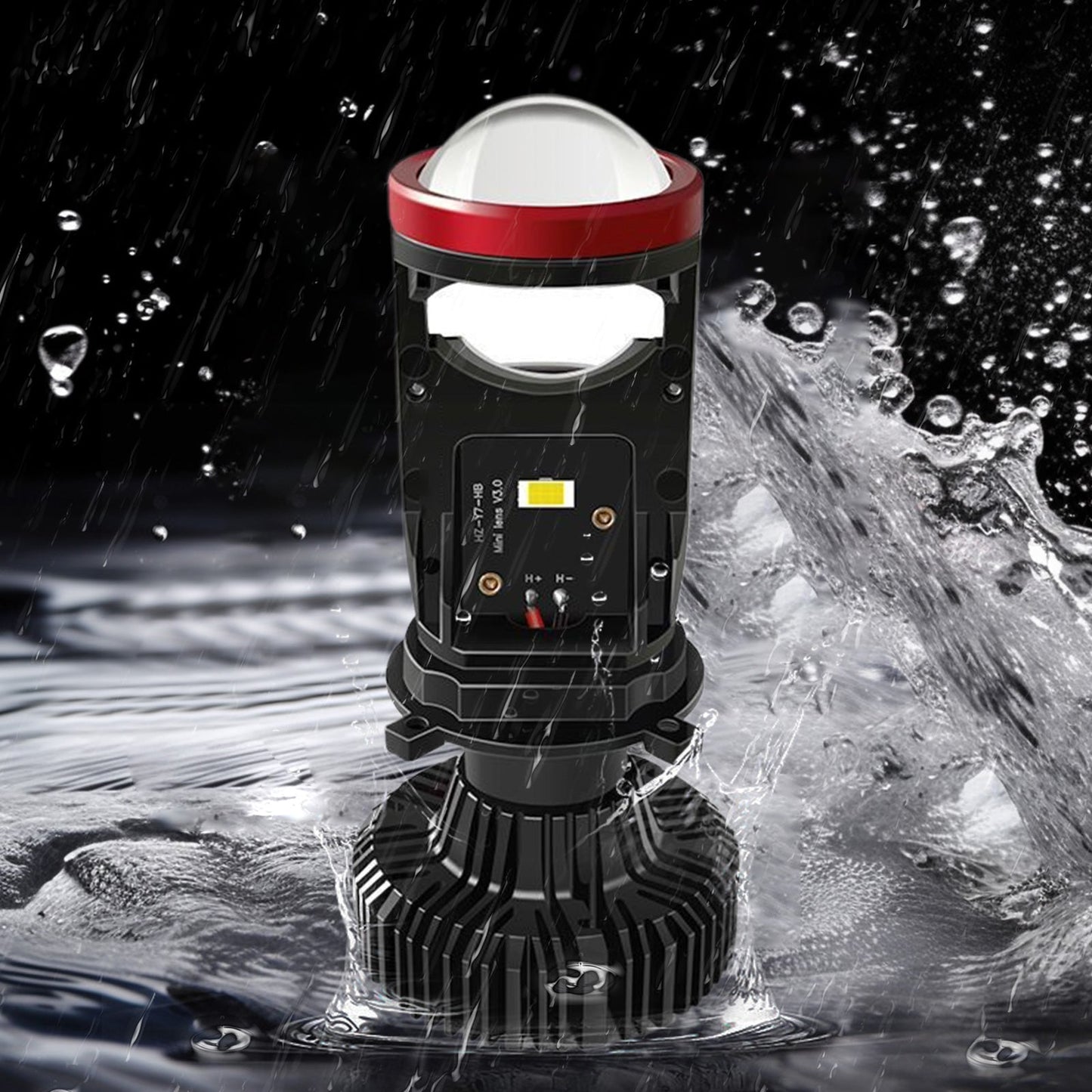 2x H4 Y7D Bi-LED Mini Lens Car Headlight Lamps 6000K Suitable for Universal Vehi