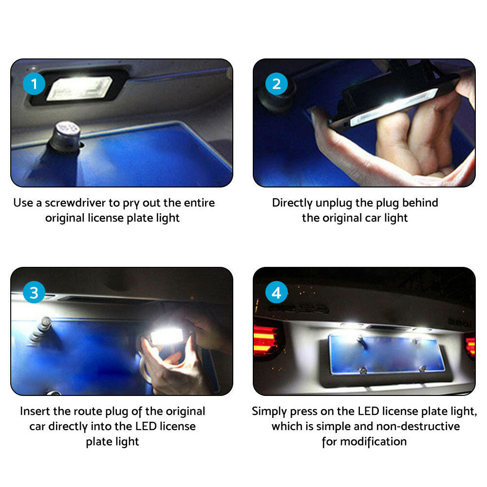 2x LED License Number Plate Light Lamps Suitable For BMW E90 E92 E93 E39 M5 E70.