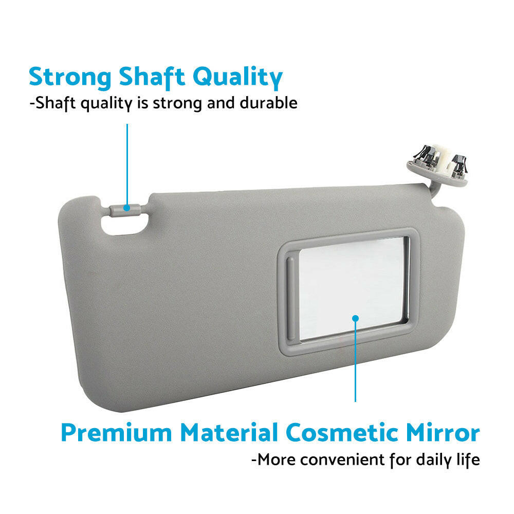 Right Side Sun Visor Gray With Vanity Light Suitable For Toyota Kluger Highlander 2008-2013.