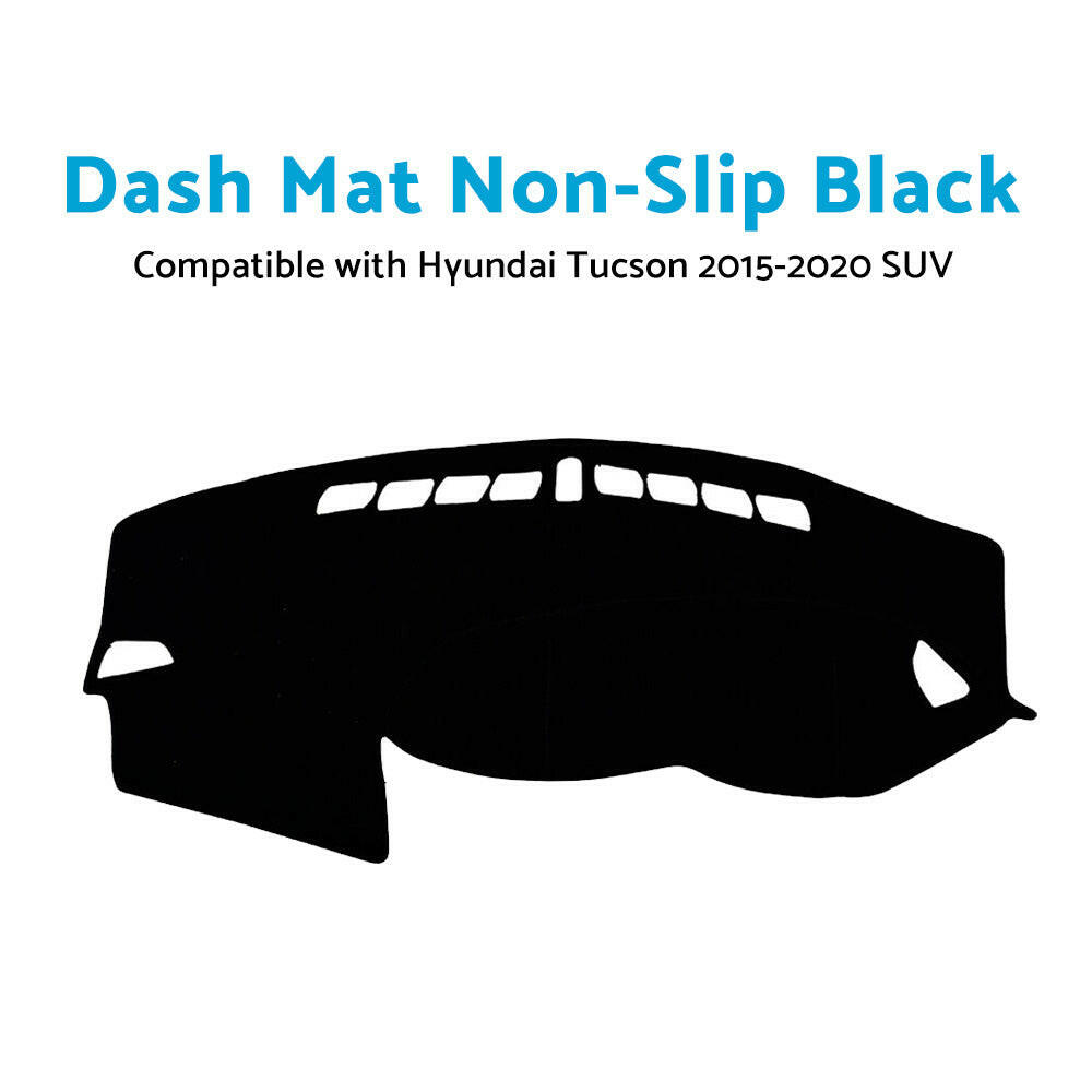 Dashboard Cover Dash Mat Non-Slip Black Suitable For Hyundai Tucson 2015–2020 SUV.