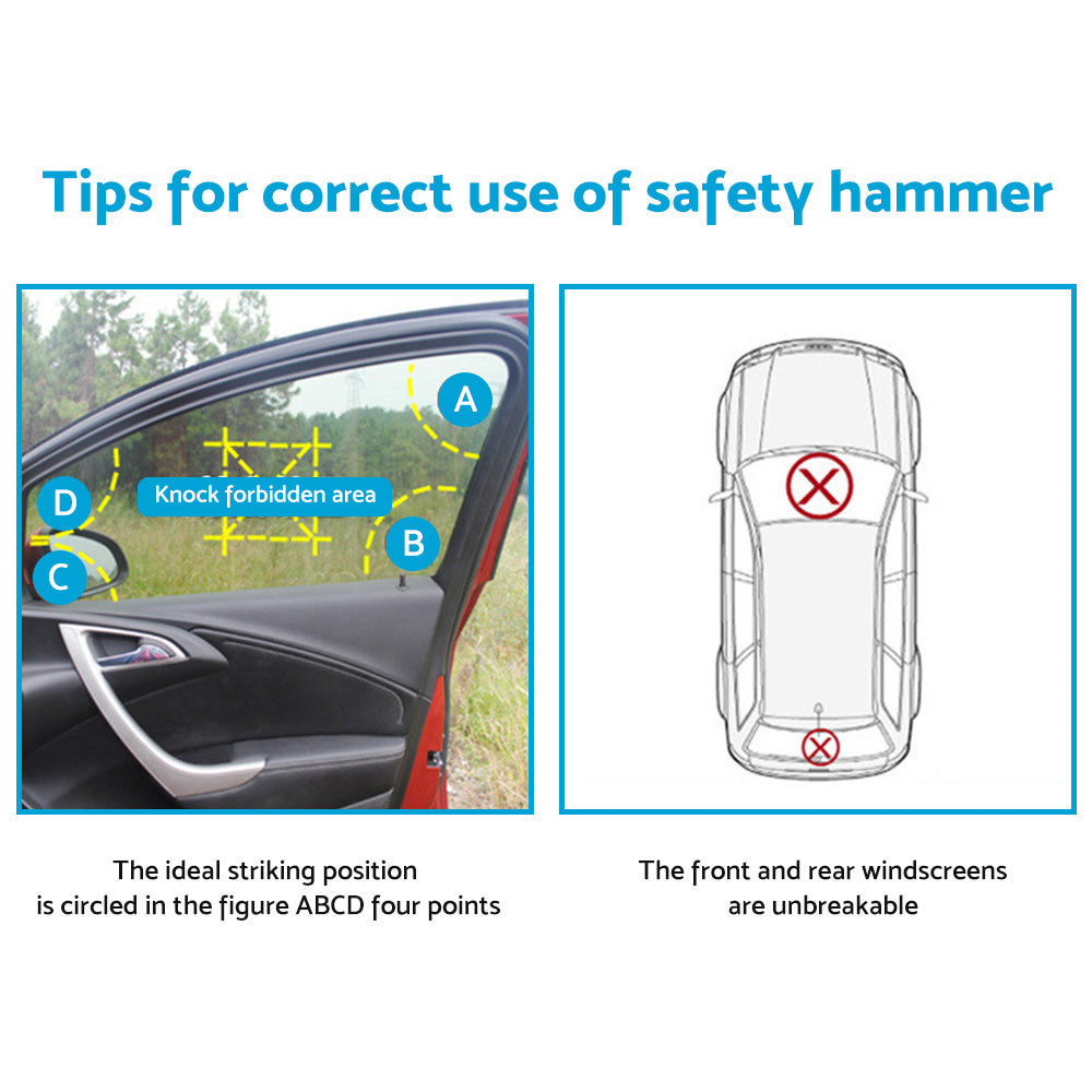 5x Emergency Safety Hammer & Window Breaker Tool Suitable For Car, Bus & Glass Cutting 2-in-1