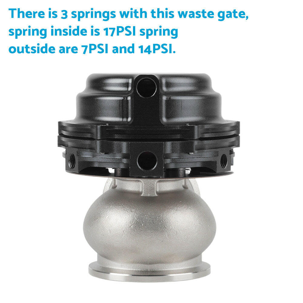 44mm Black Aluminum External Cooled Turbo Wastegate With V-Band Flanges Set.