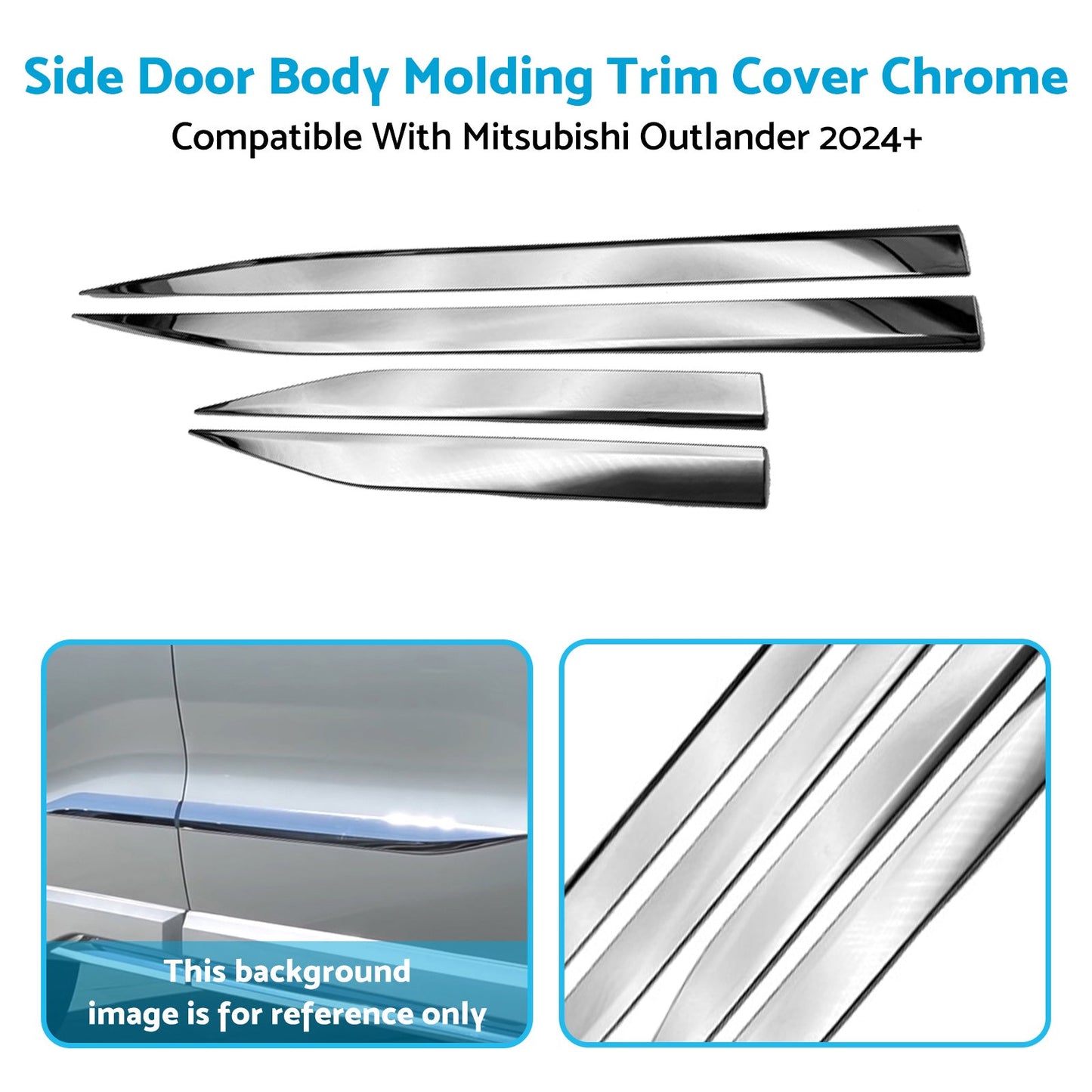 Side Door Body Molding Trim Cover Chrome Suitable For Mitsubishi Outlander 2024+